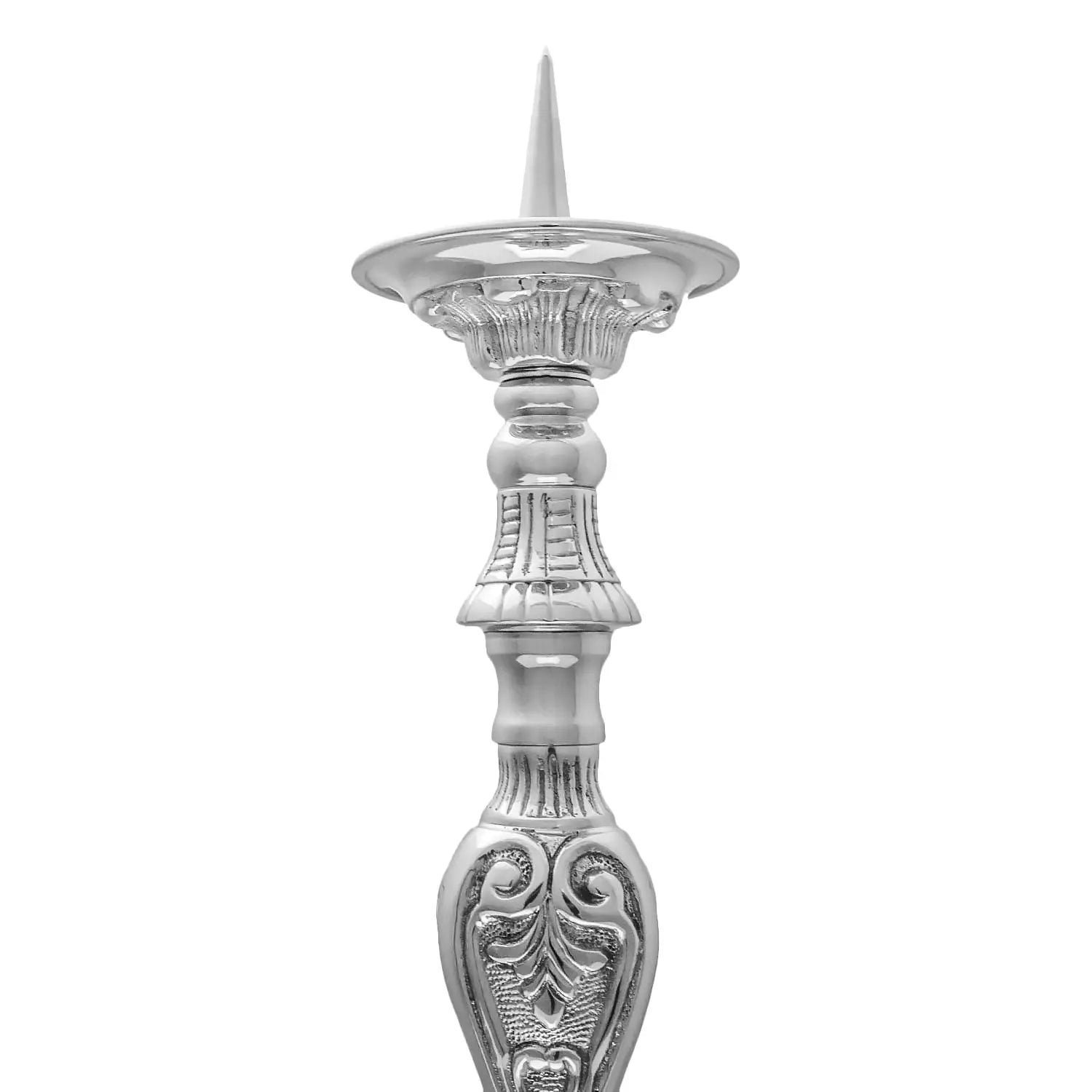 Nickel-Plated Brass Candlestick – 60 cm