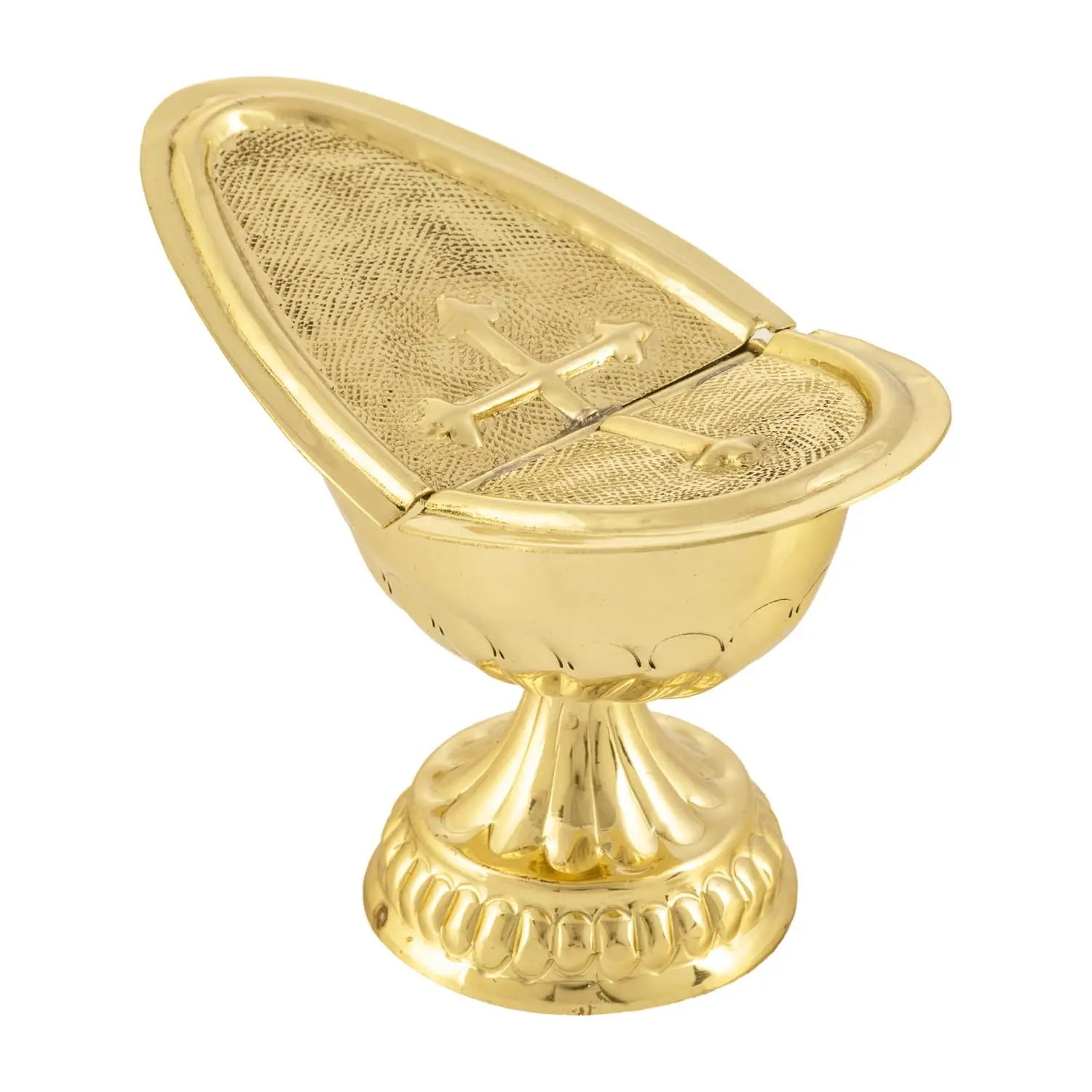 Brass Incense Boat with Pierced Lid