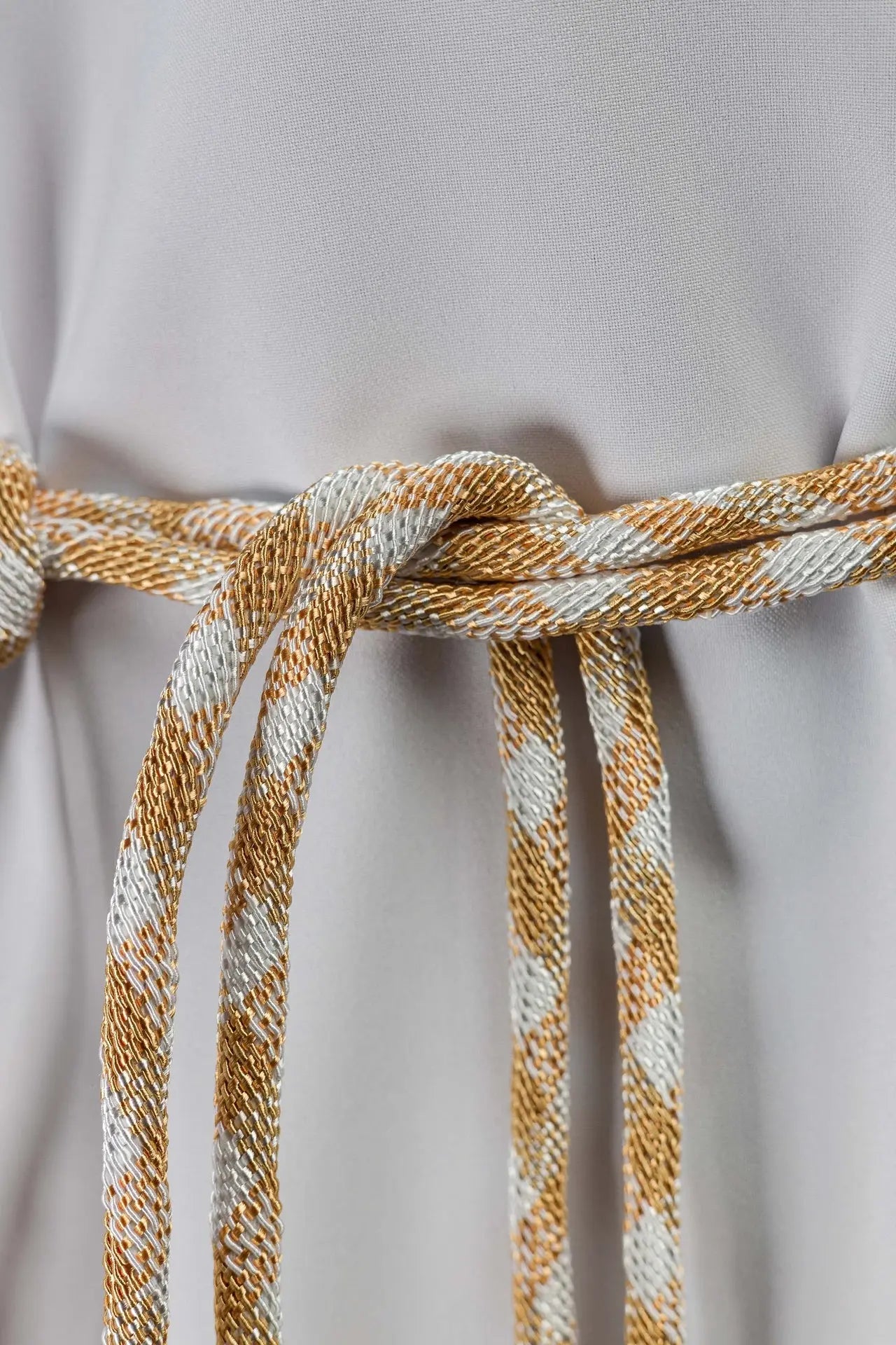 Premium White-Gold Liturgical Cincture