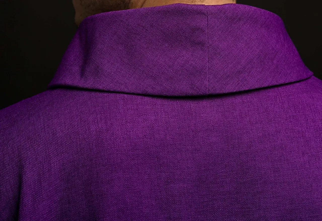 Chasuble with embroidered Crosses in purple