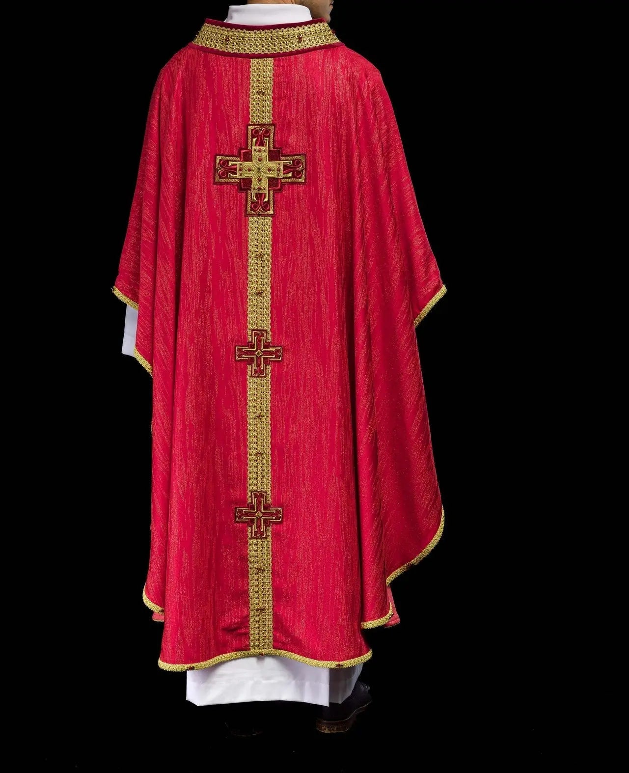 Handmade Chasuble with Natural Stones Handmade 7015 Red