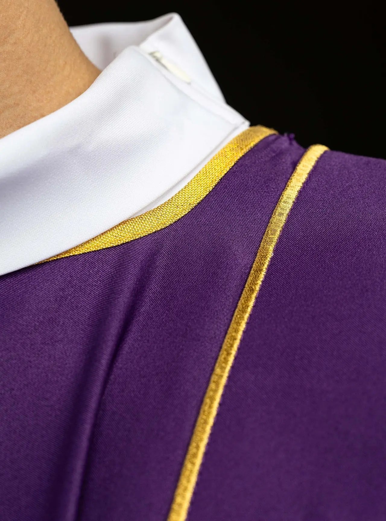 Purple Dalmatic with Decorative Bands and Gold Cross Embroidery