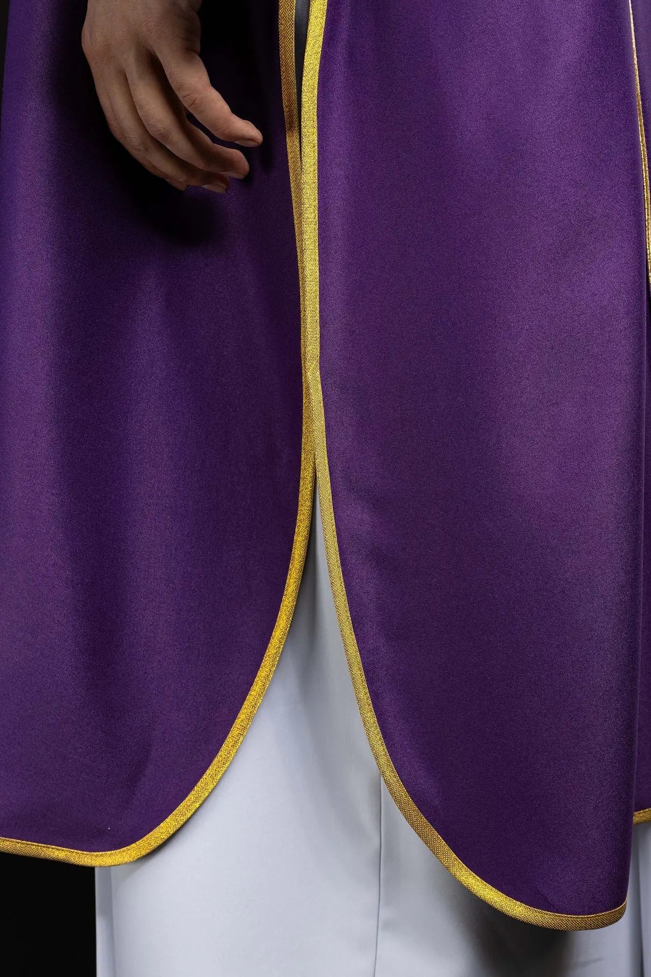 Purple Dalmatic with Decorative Bands and Gold Cross Embroidery