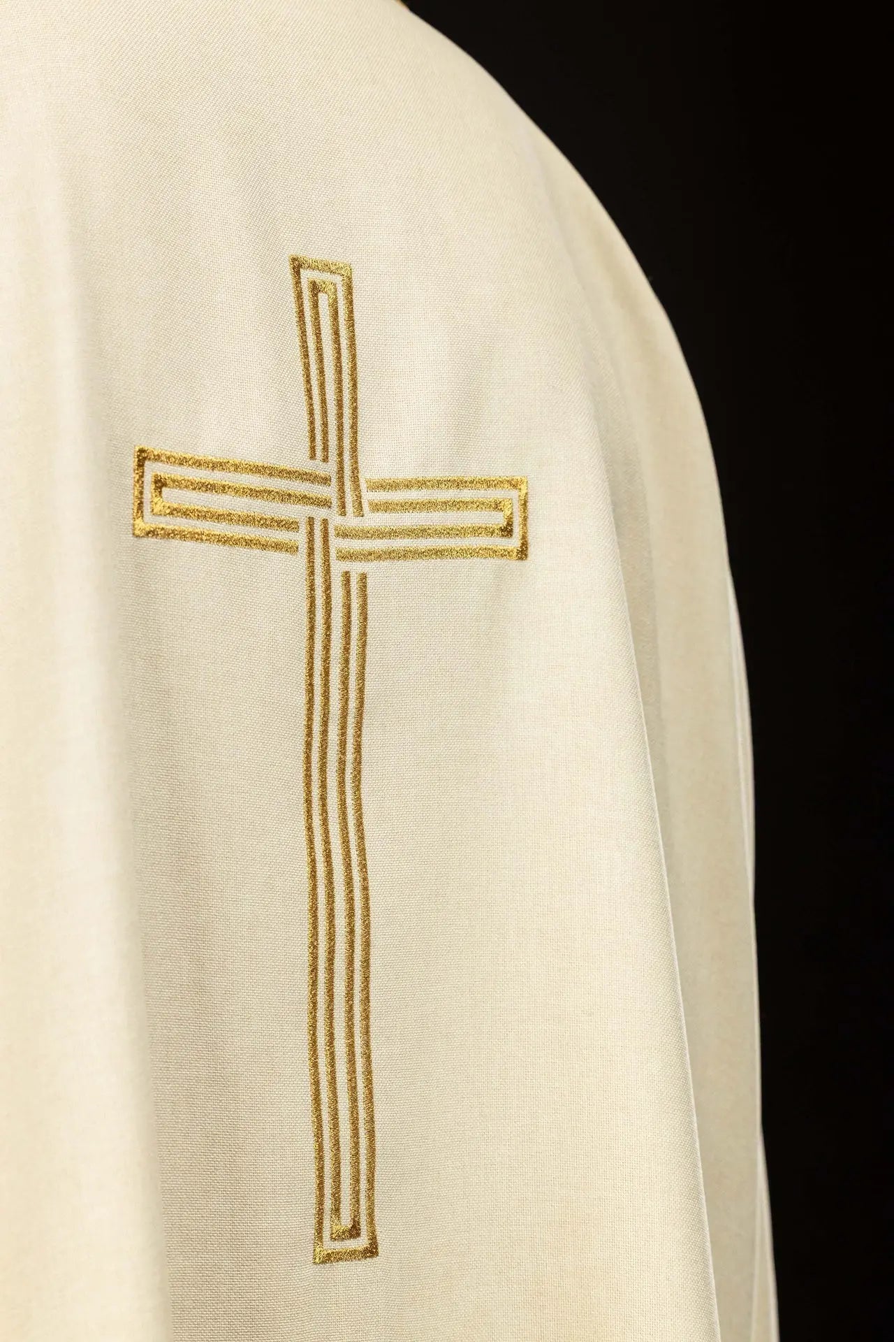 Ecru Dalmatic with Gold Cross Embroidery