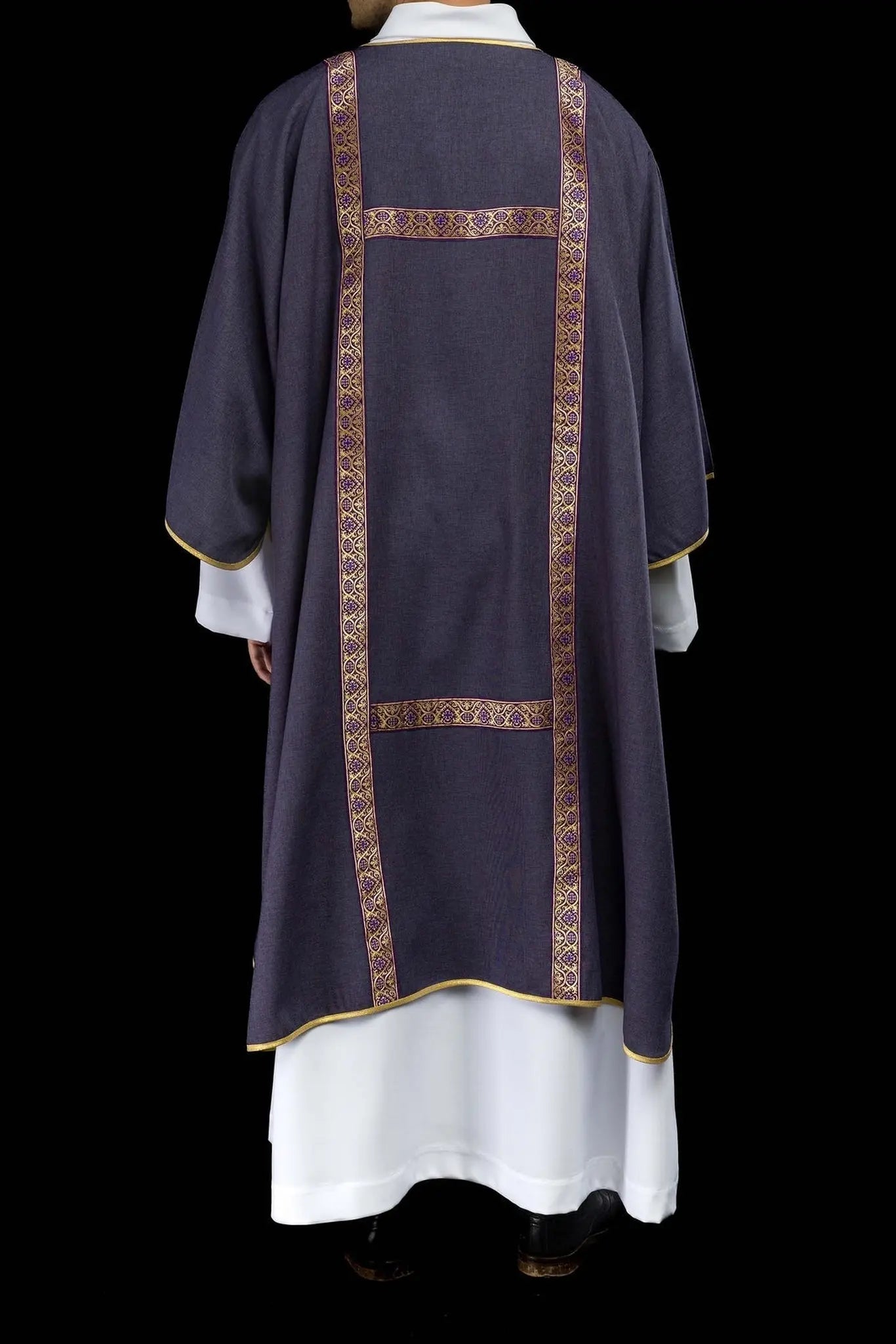 Purple Dalmatic Decorated with Gold Jacquard Ribbons