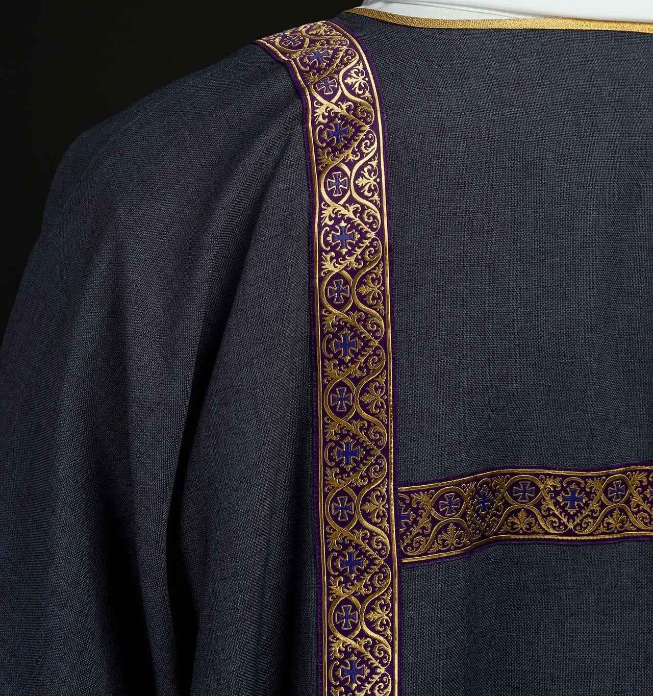 Purple Dalmatic Decorated with Gold Jacquard Ribbons
