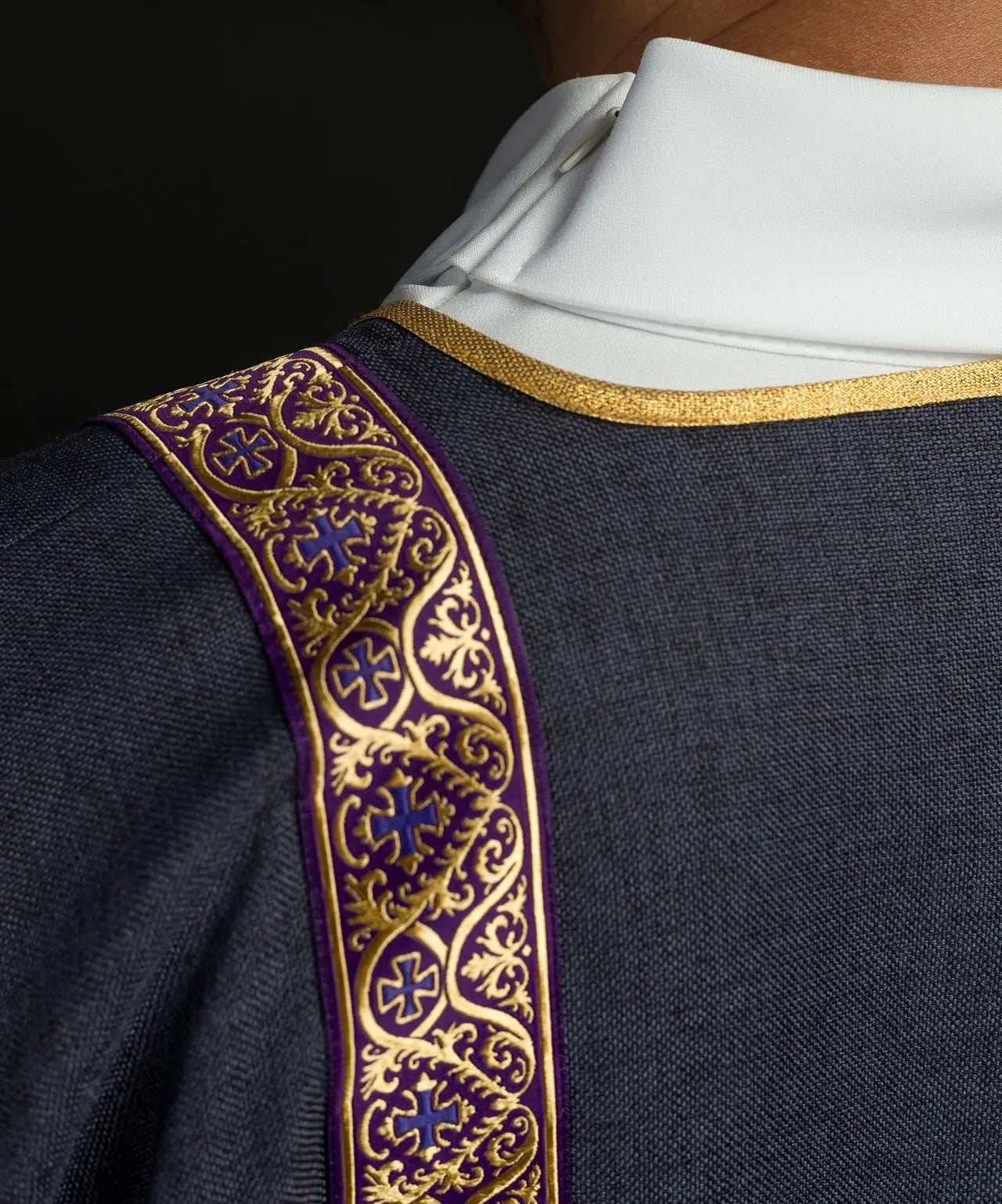 Purple Dalmatic Decorated with Gold Jacquard Ribbons