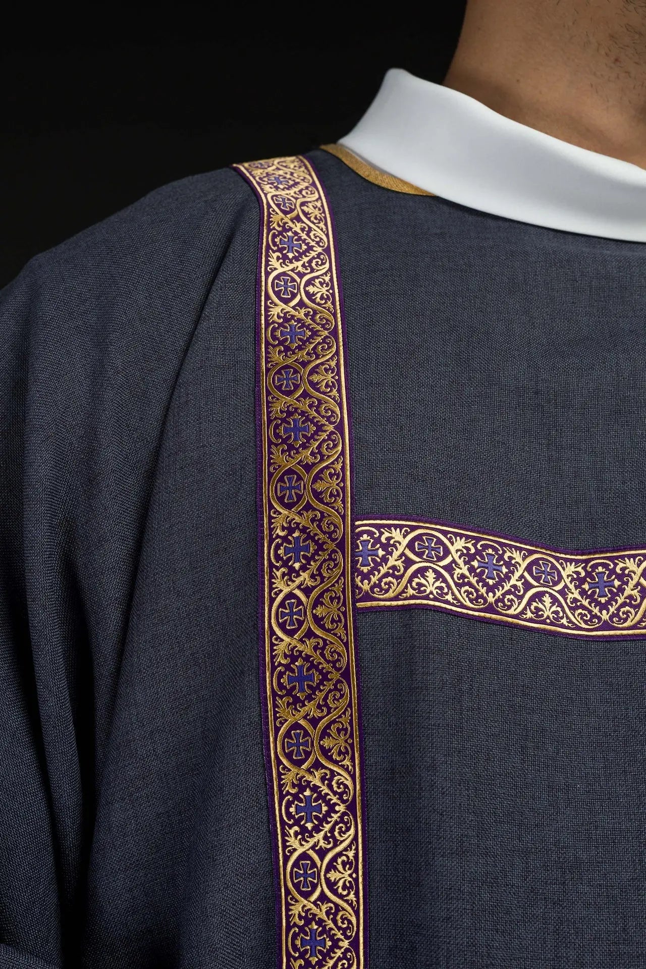 Purple Dalmatic Decorated with Gold Jacquard Ribbons