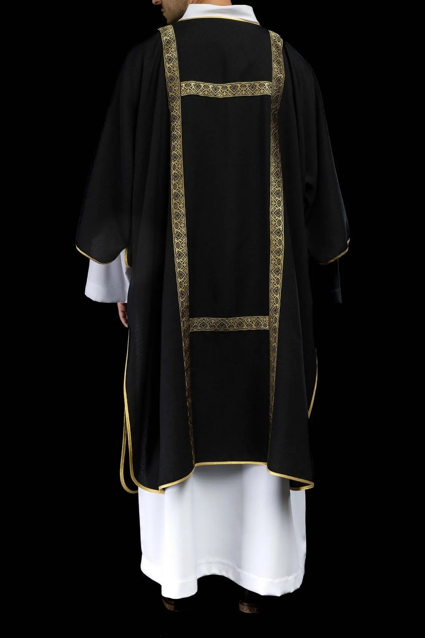 Black Dalmatic Decorated with Gold Jacquard Ribbons