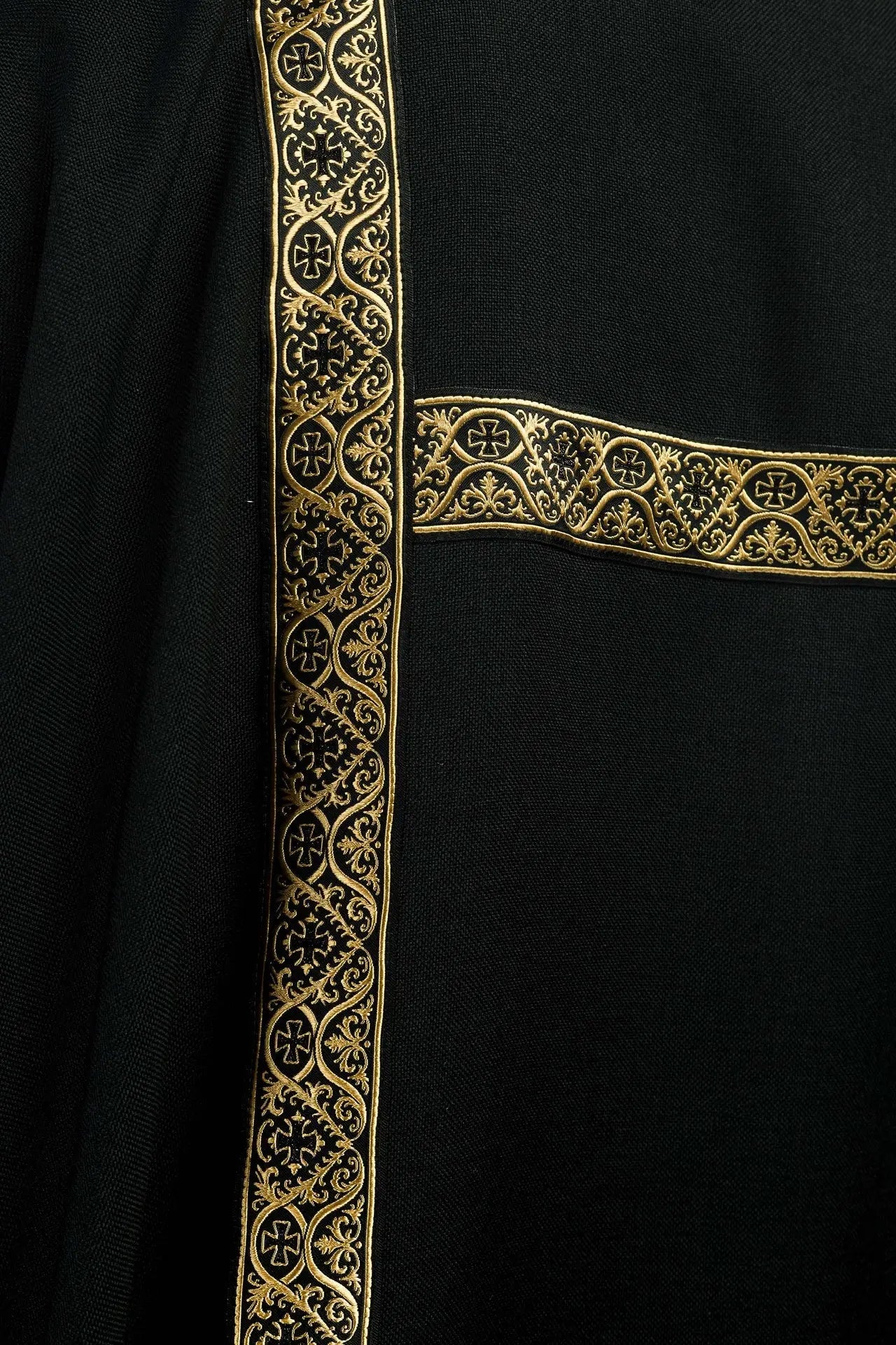 Black Dalmatic Decorated with Gold Jacquard Ribbons
