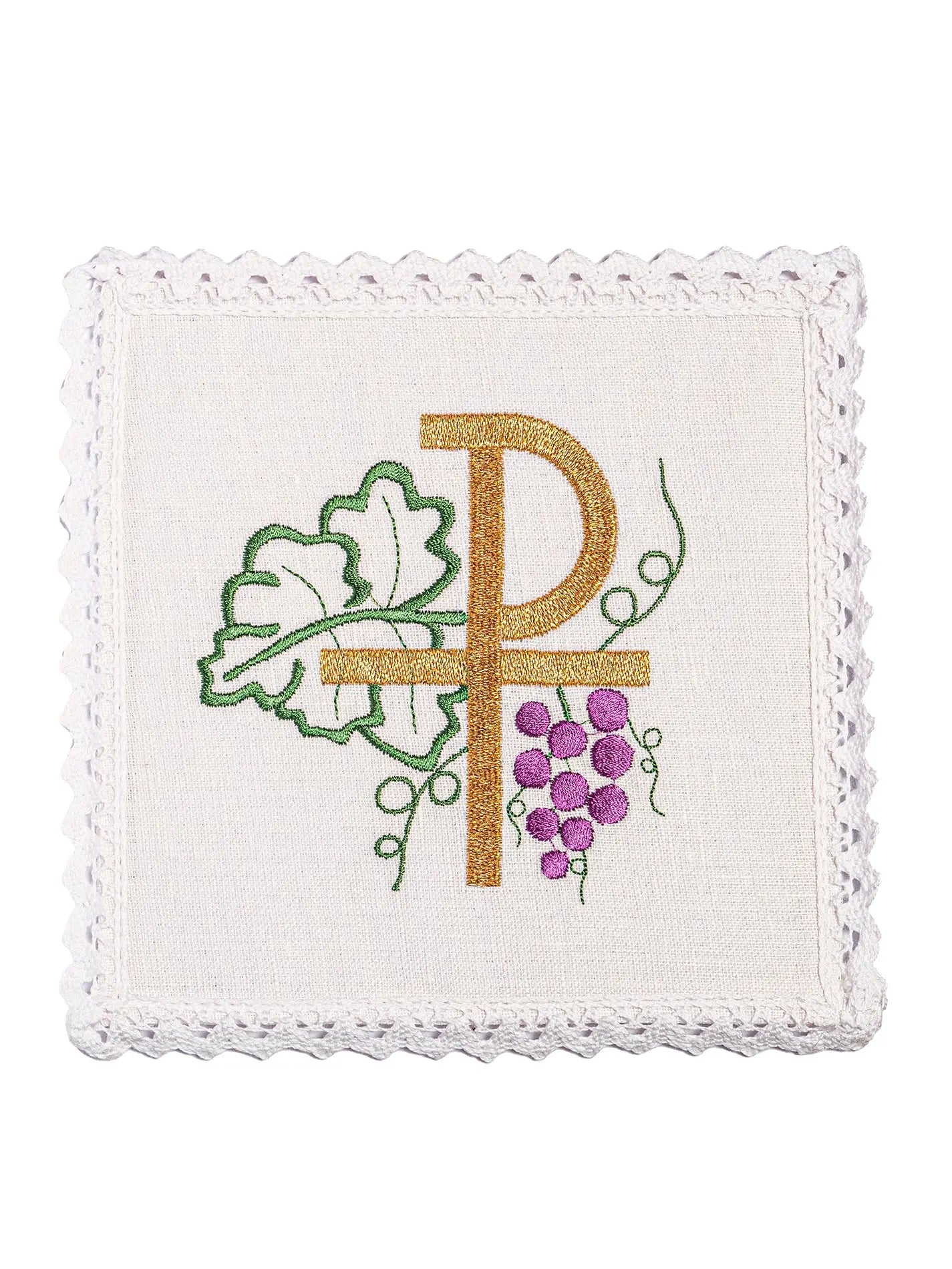 Linen cup linen with embroidered motif PAX