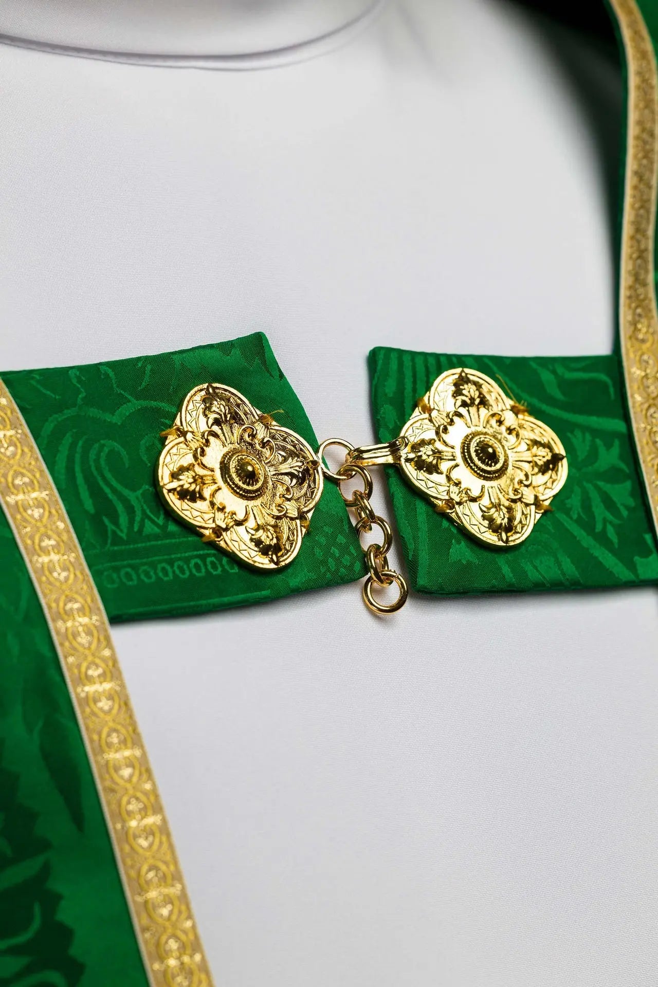 Plain Jacquard Roman Cope Green
