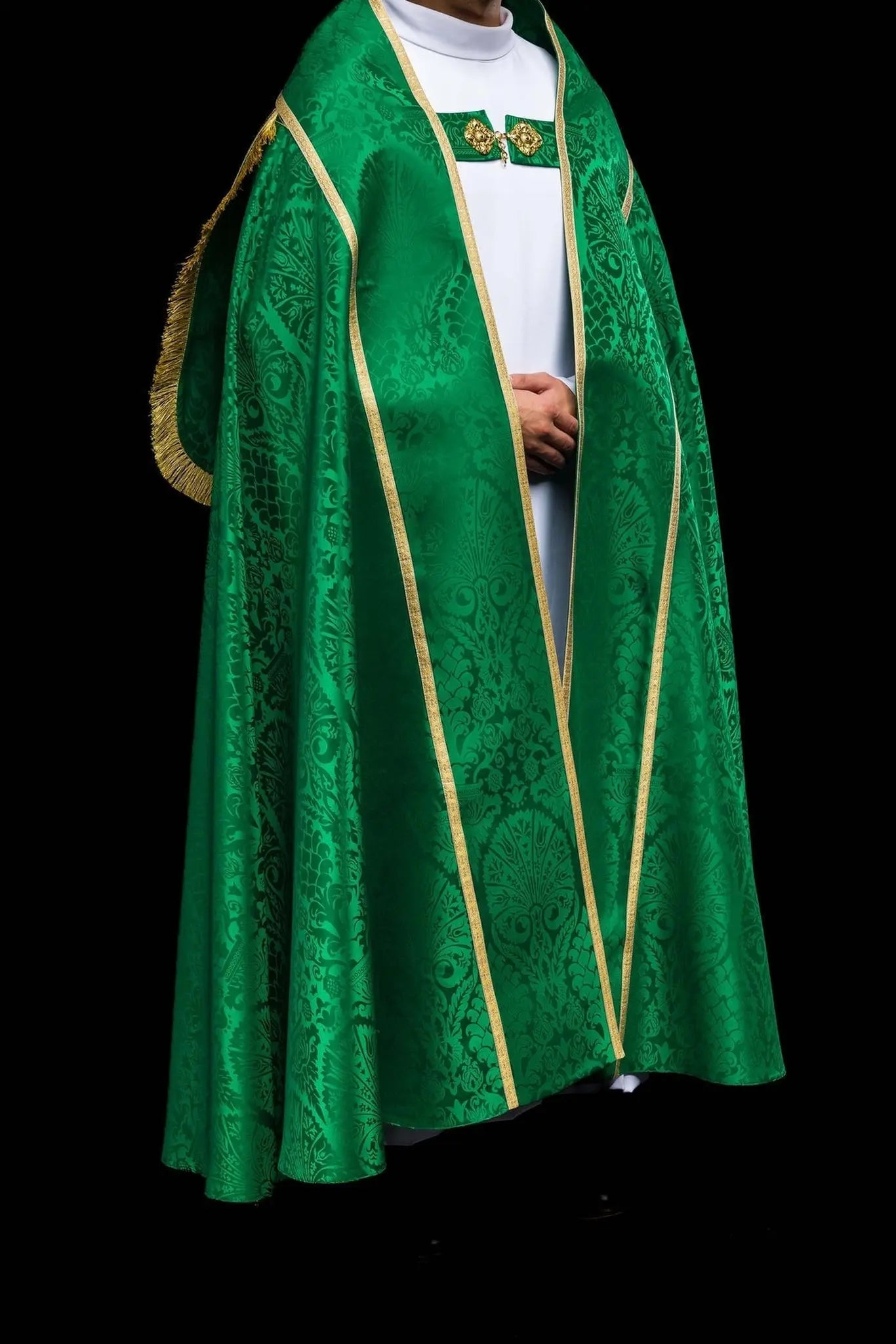 Plain Jacquard Roman Cope Green