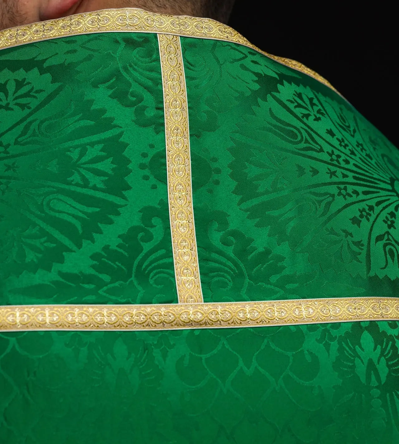 Plain Jacquard Roman Cope Green