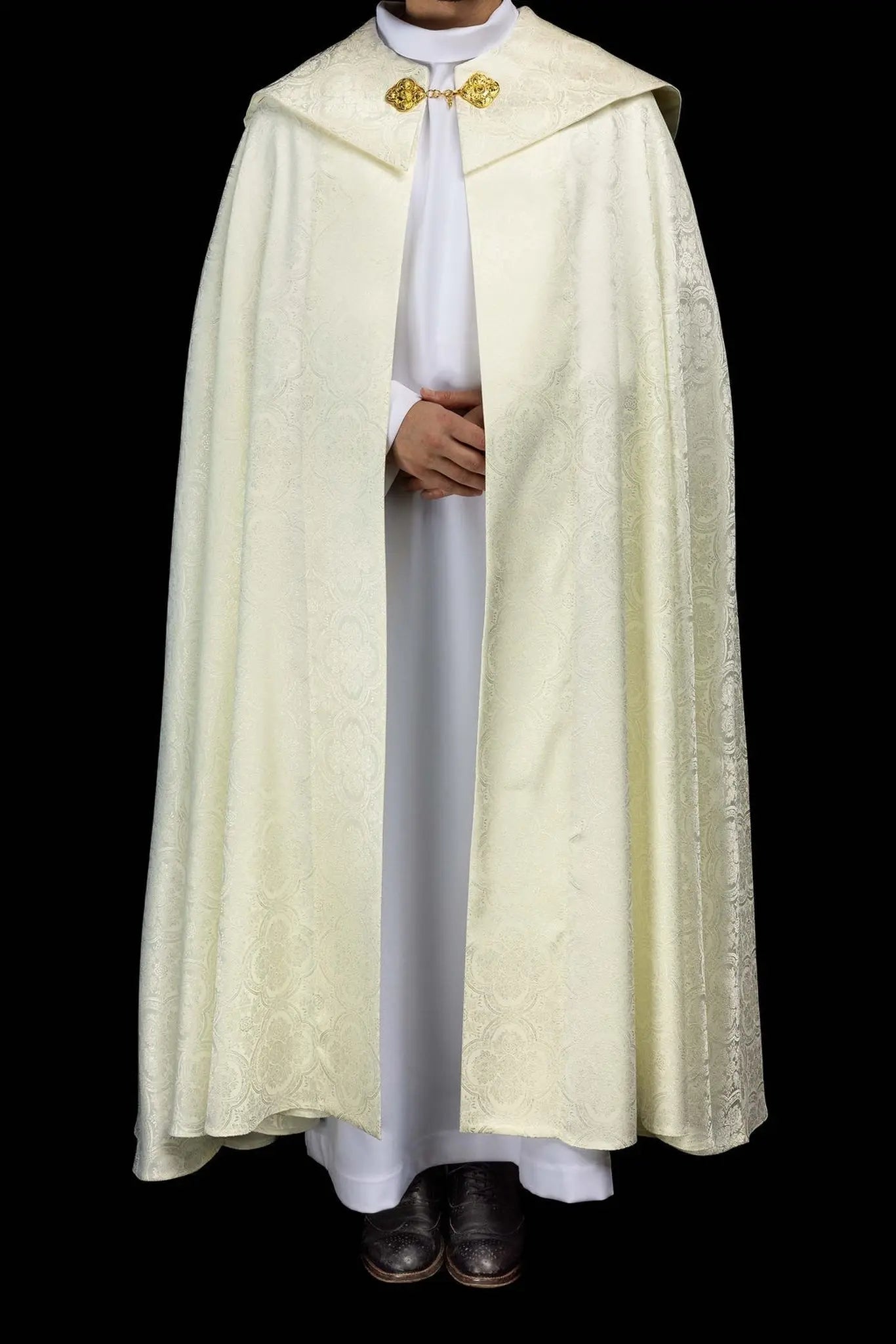 Kapa liturgiczna ecru z żakardu