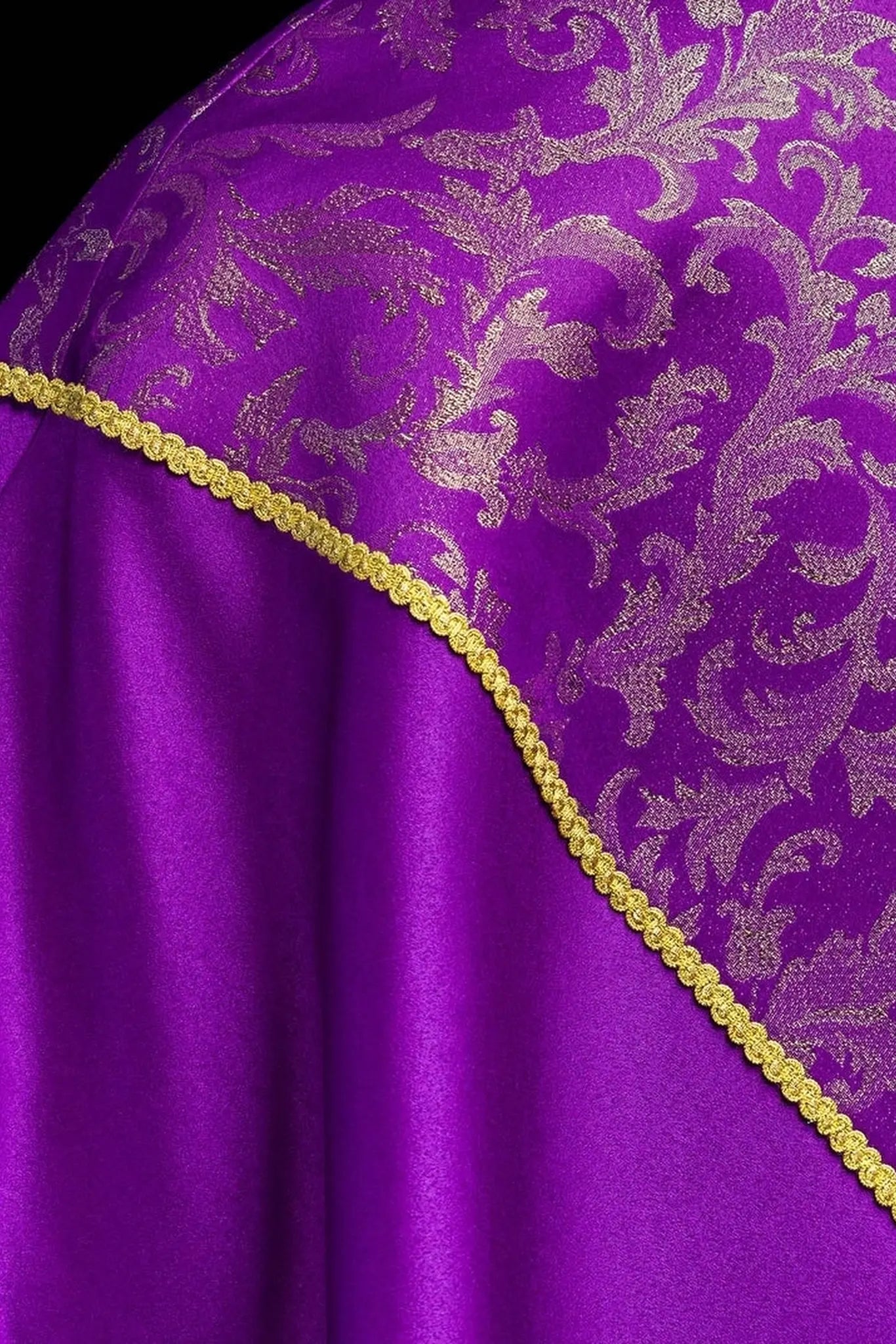Purple Liturgical Cope with Gold Jacquard Ornament
