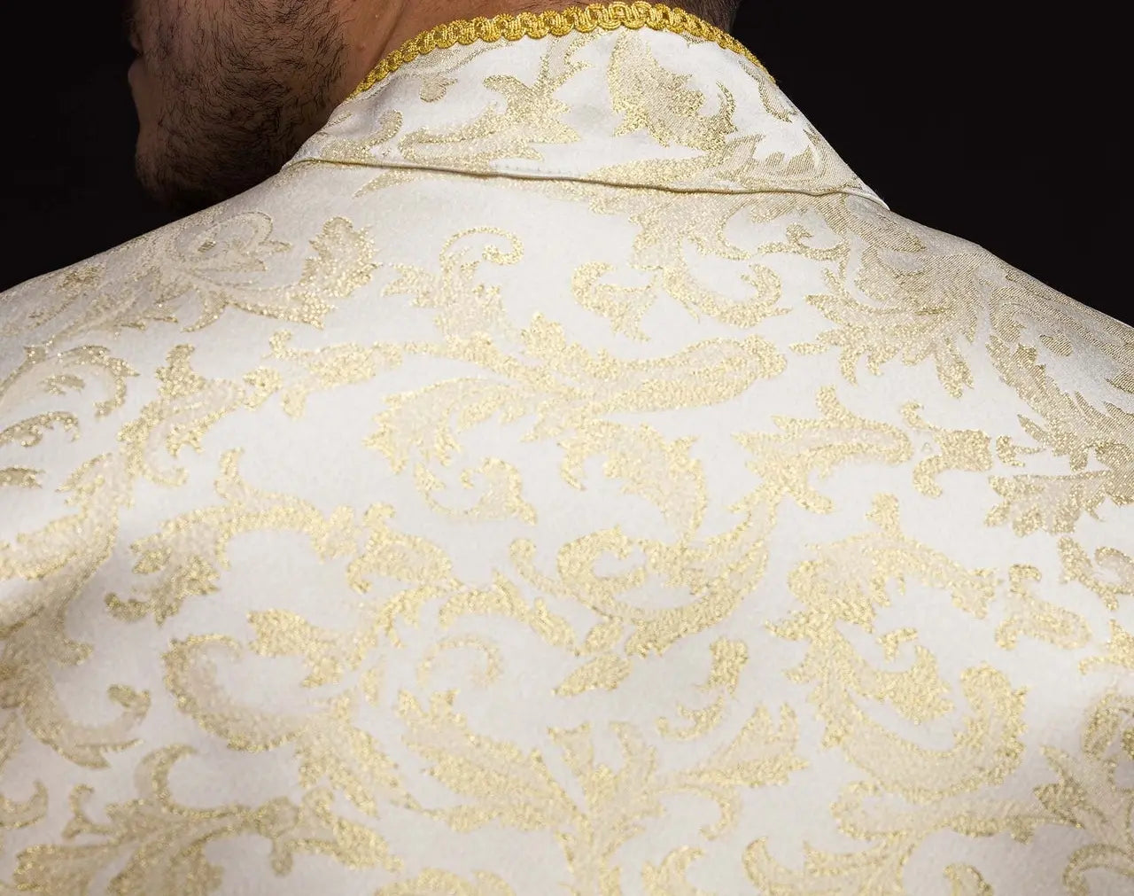 Ecru Liturgical Cope with Gold Jacquard Ornament