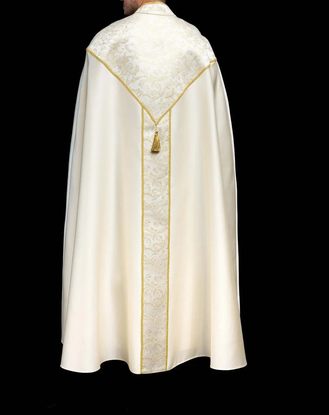 Ecru Liturgical Cope with Gold Jacquard Ornament