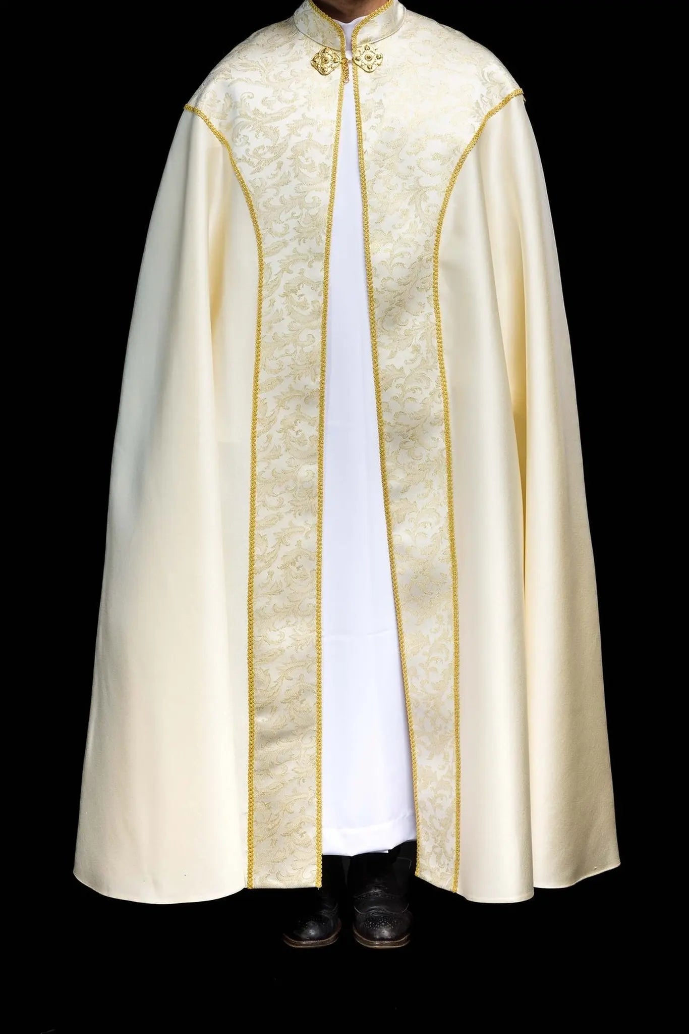 Ecru Liturgical Cope with Gold Jacquard Ornament