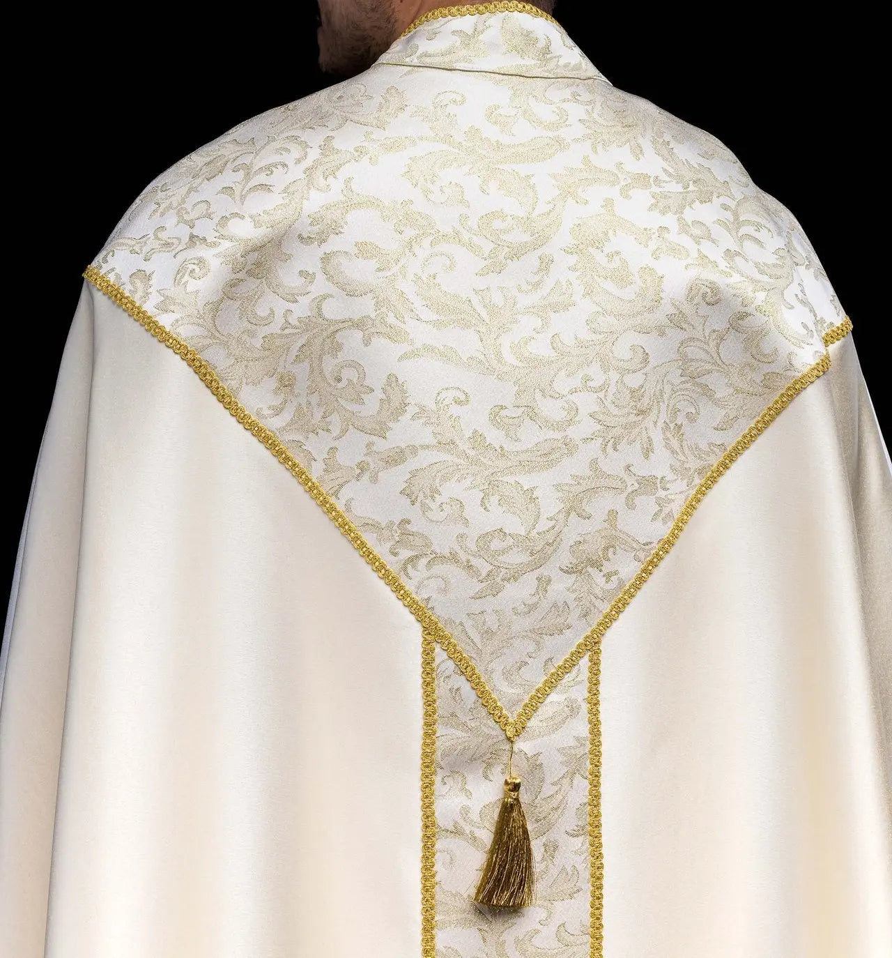 Ecru Liturgical Cope with Gold Jacquard Ornament