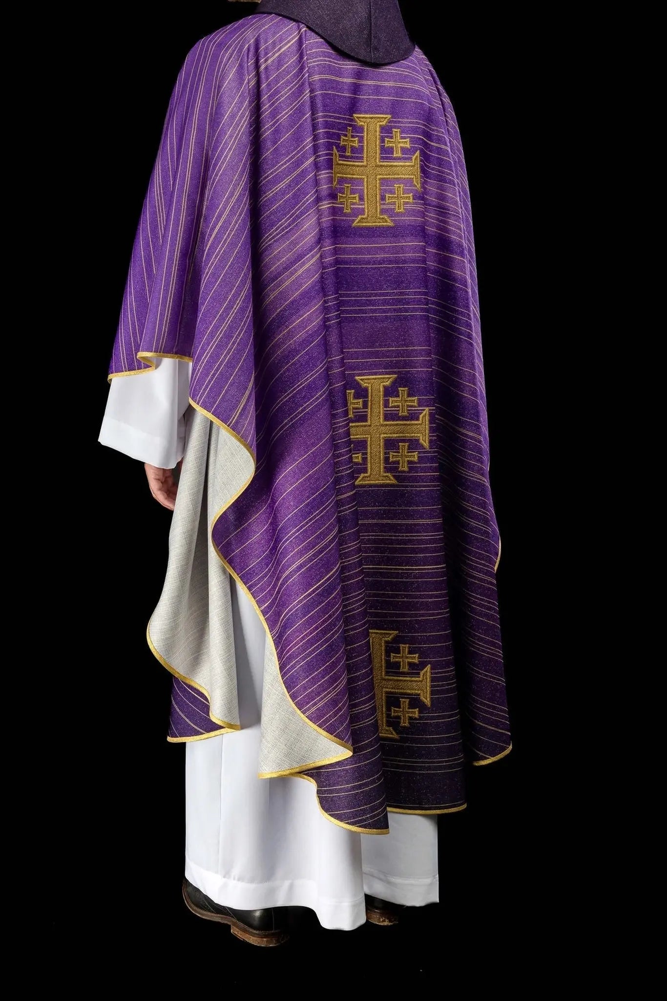 Printed Chasuble with Jerusalem Cross Purple