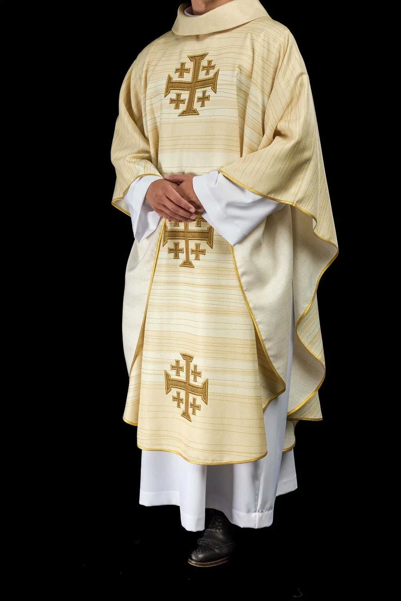 Printed Chasuble with Jerusalem Cross Ecru