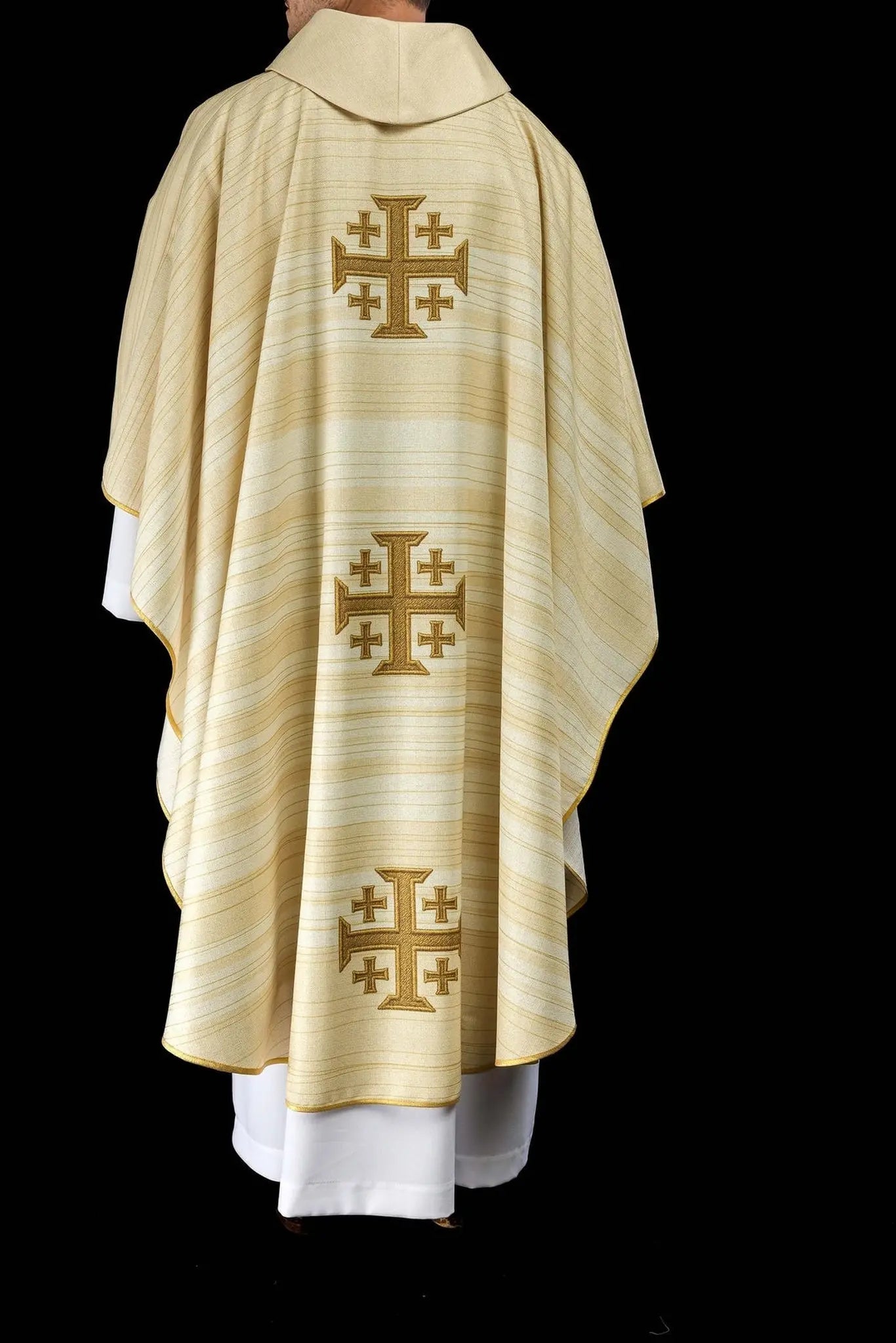 Printed Chasuble with Jerusalem Cross Ecru