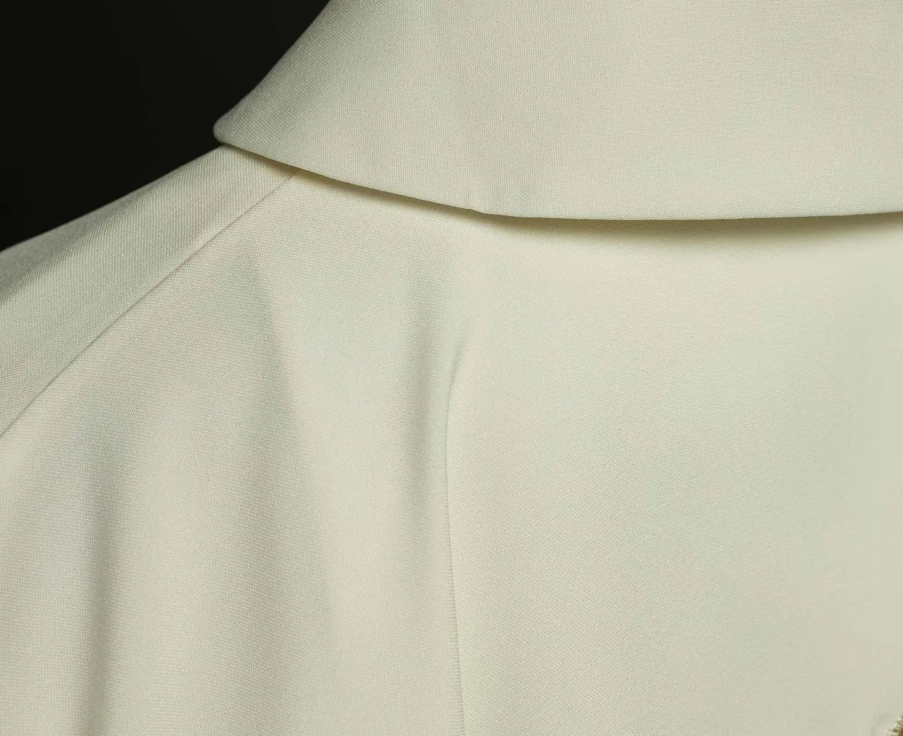 Ecru Embroidered Chasuble with Cross Motif and Wide Collar