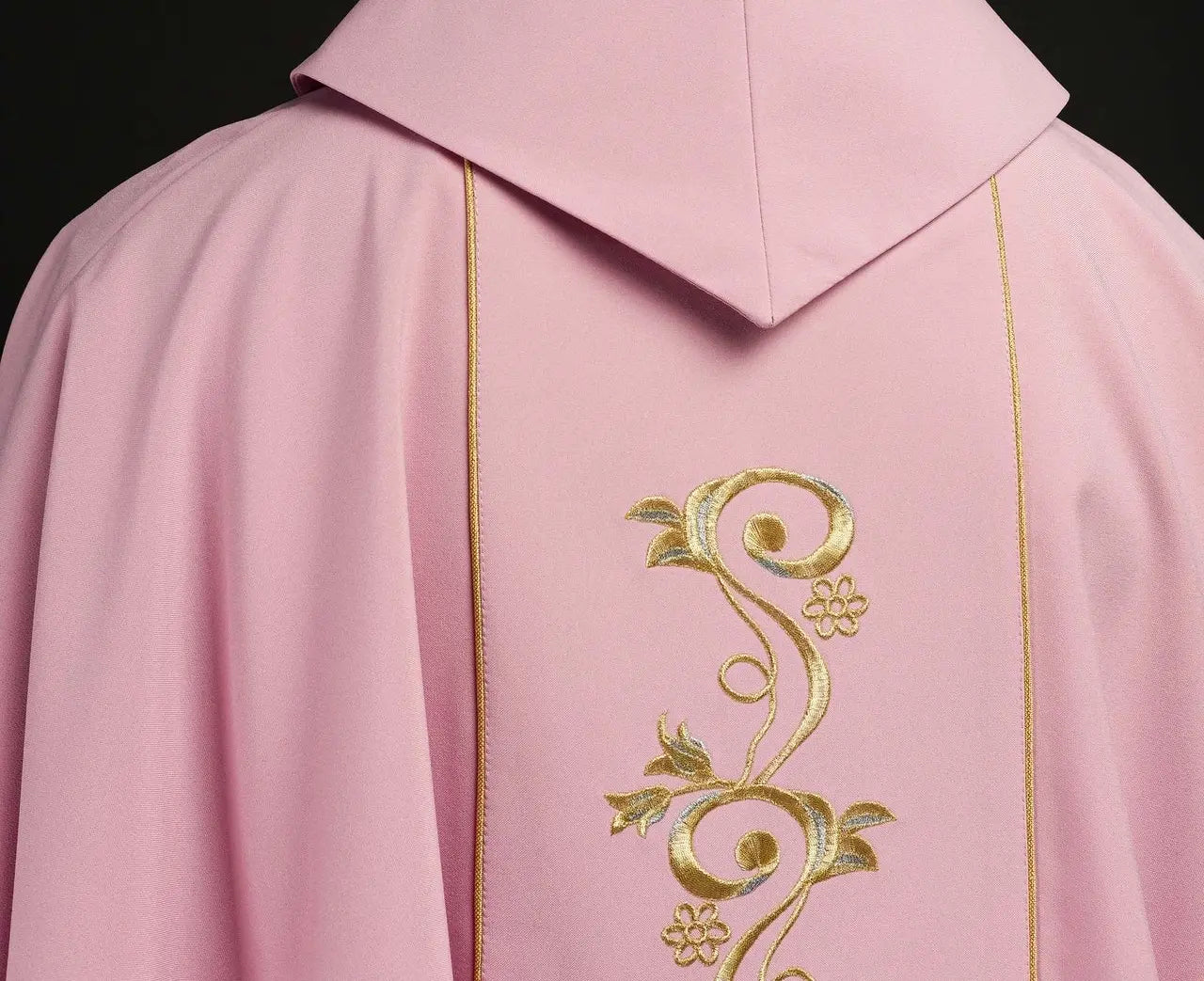 Pink IHS embroidered chasuble