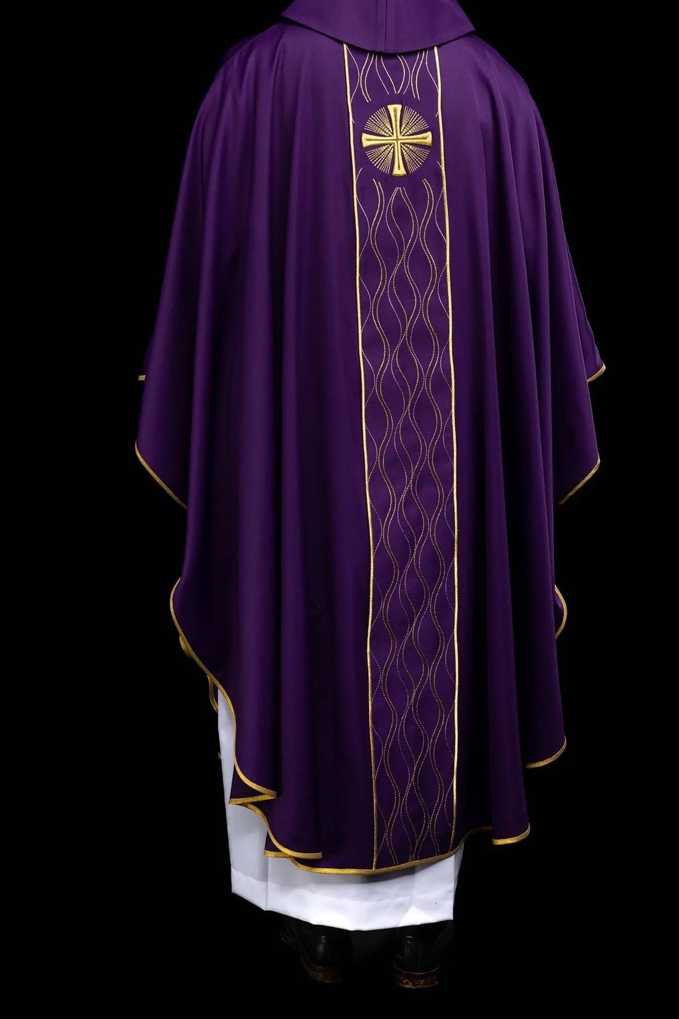 Purple Chasuble with Gold Cross Embroidery