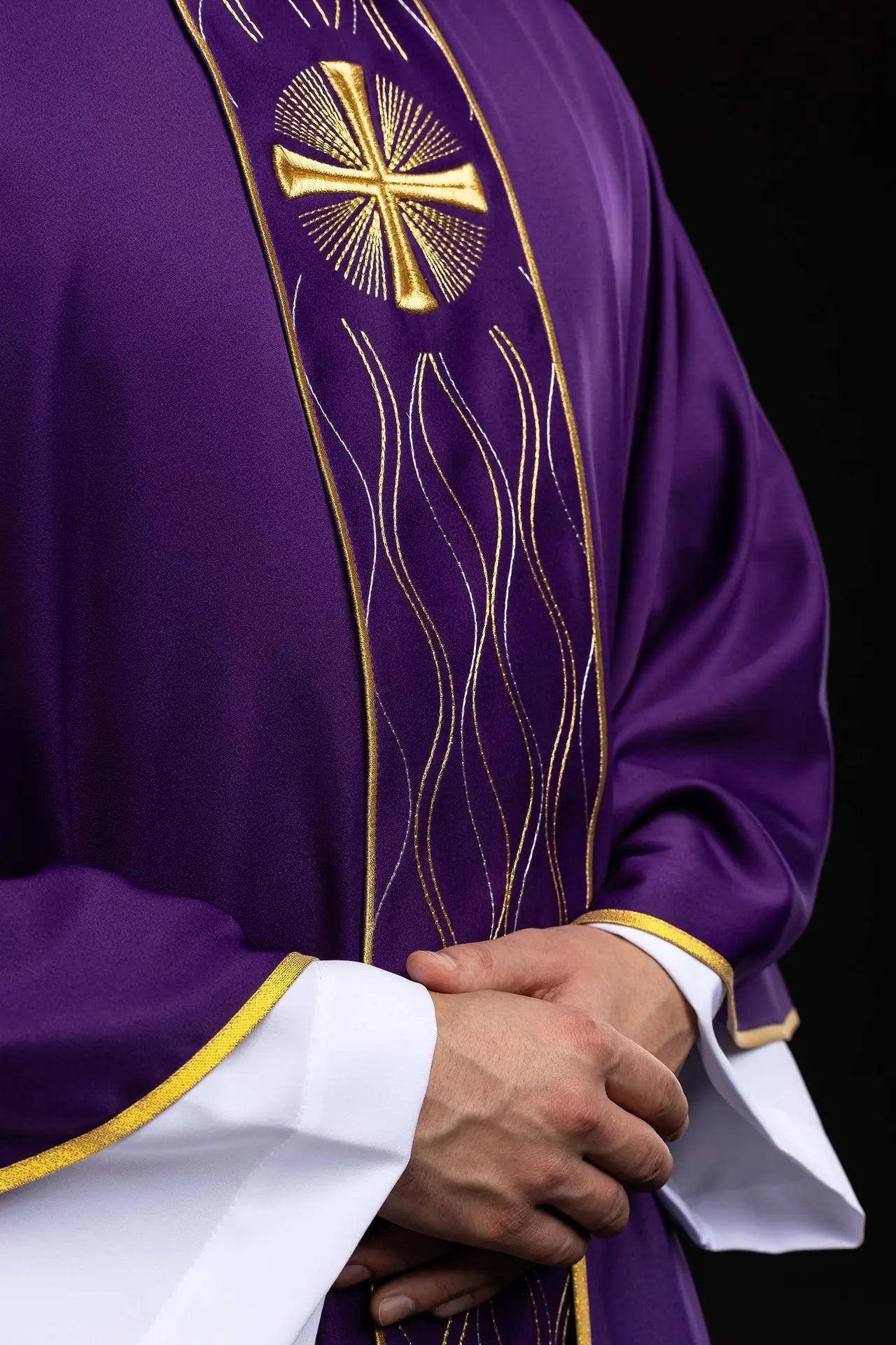 Purple Chasuble with Gold Cross Embroidery