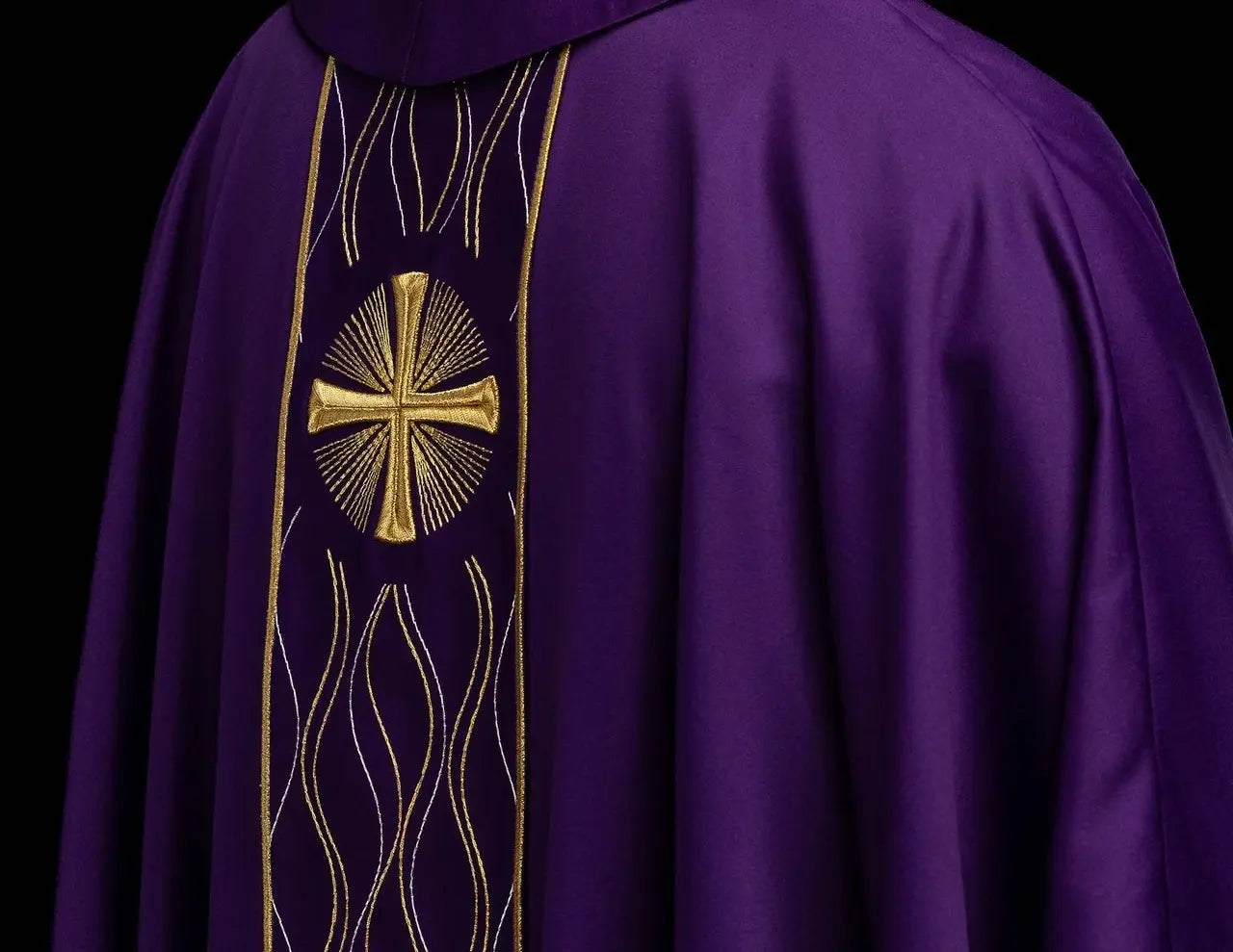 Purple Chasuble with Gold Cross Embroidery