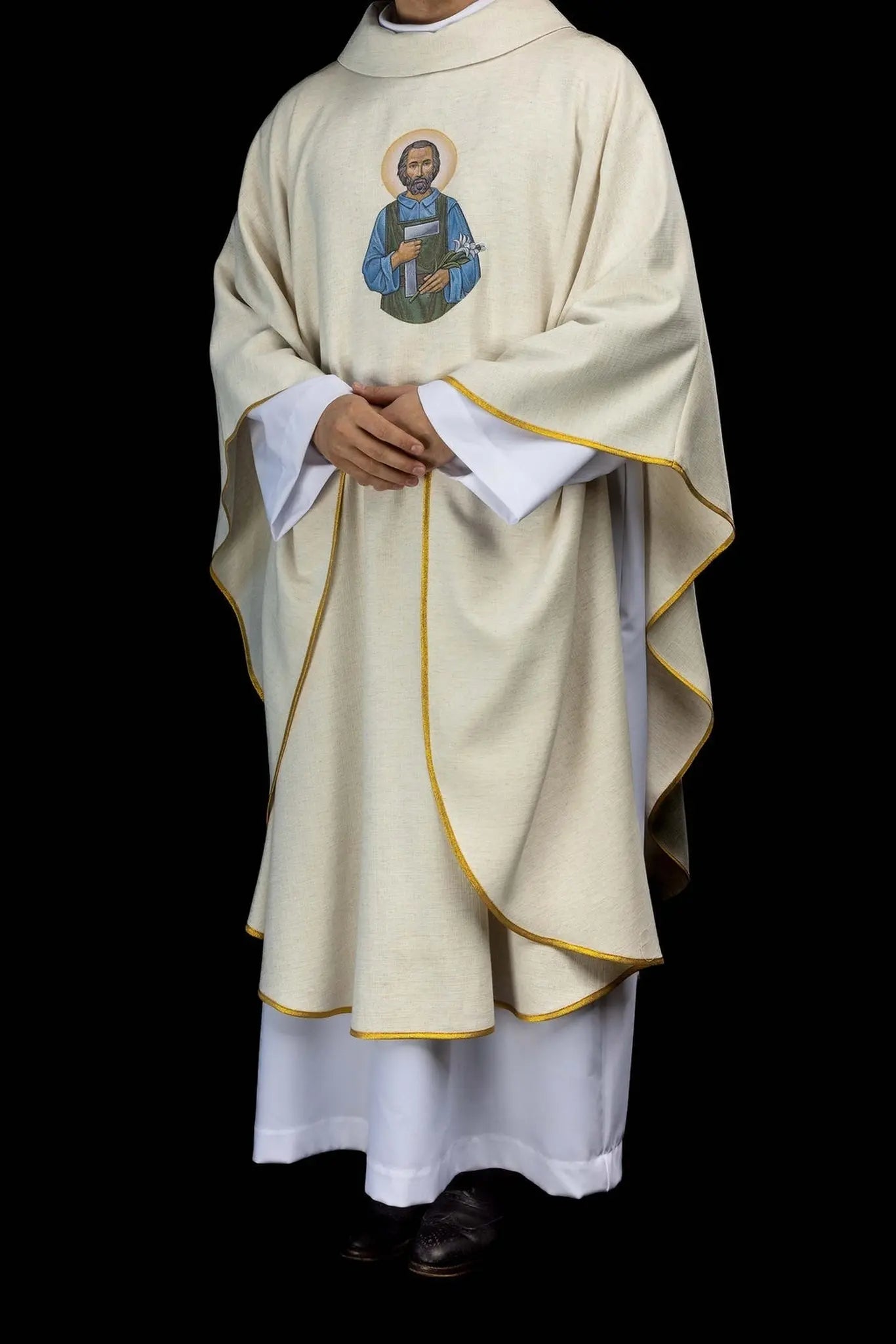 Ecru Chasuble with Saint Joseph the Worker Embroidery