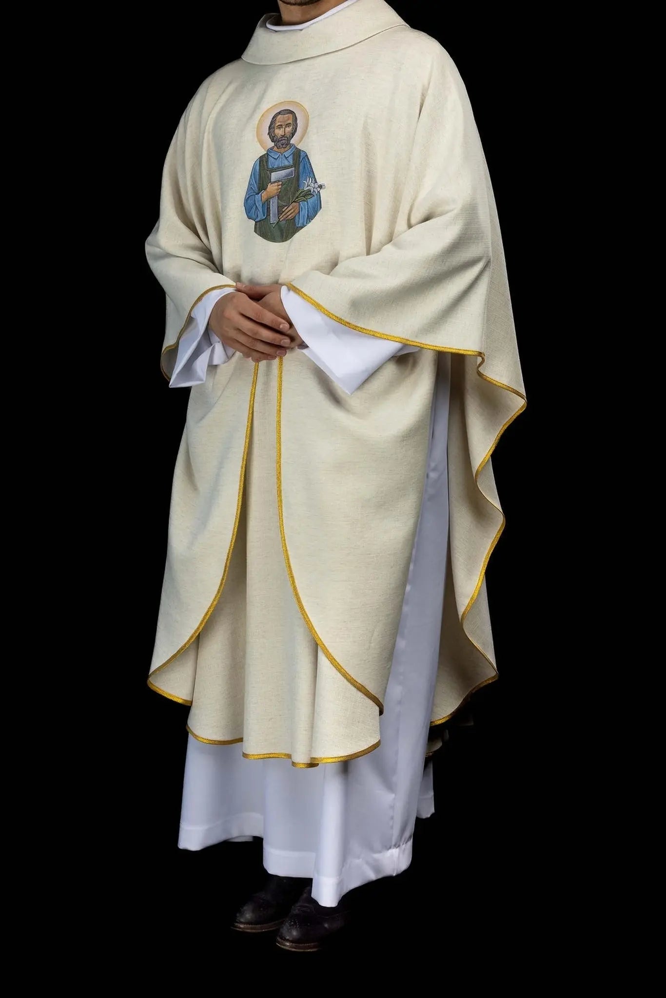 Ecru Chasuble with Saint Joseph the Worker Embroidery