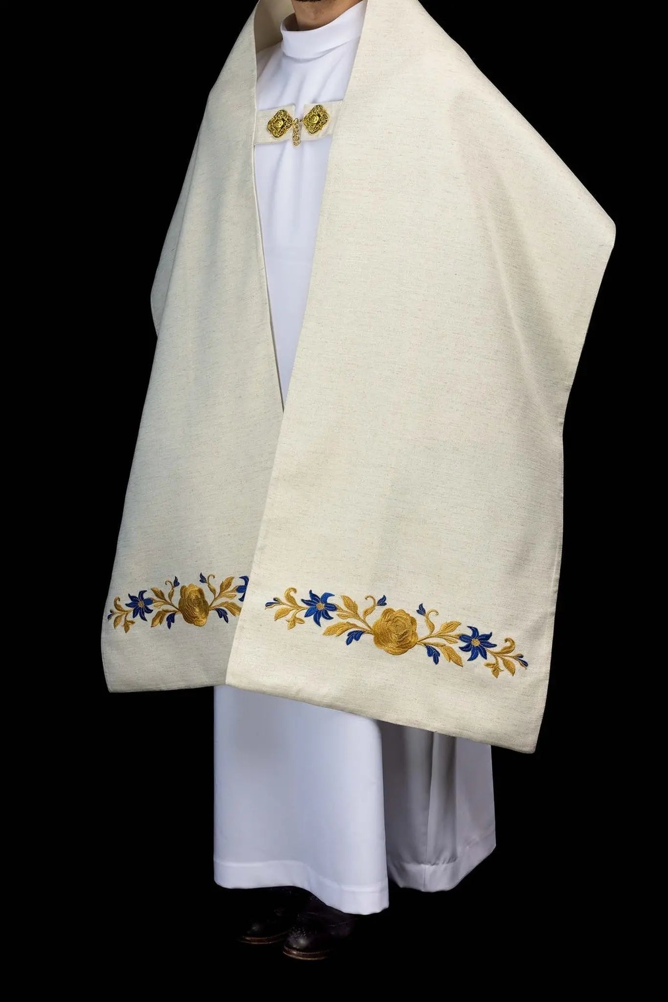 Ecru Humeral Veil with Marian Embroidery