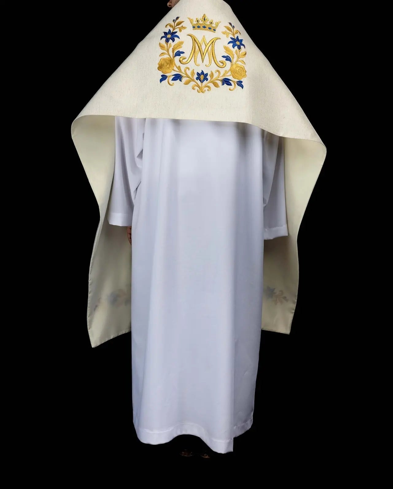 Ecru Humeral Veil with Marian Embroidery
