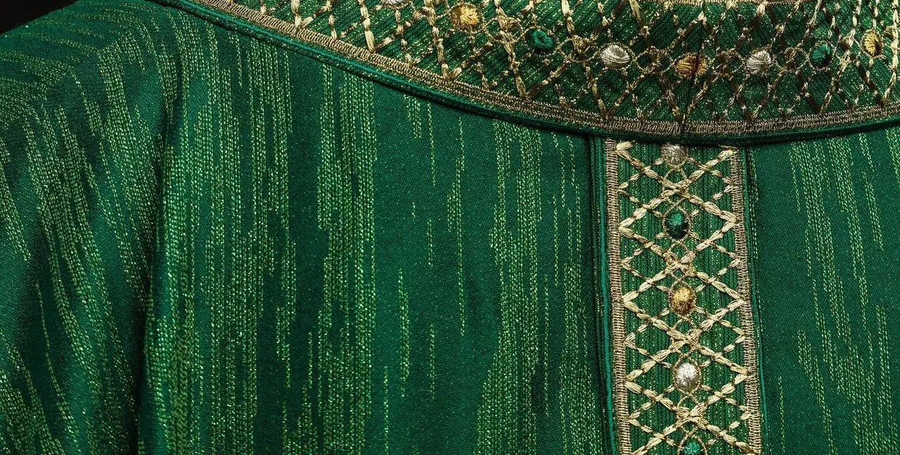 Green Chasuble with Embroidered Belt and Collar