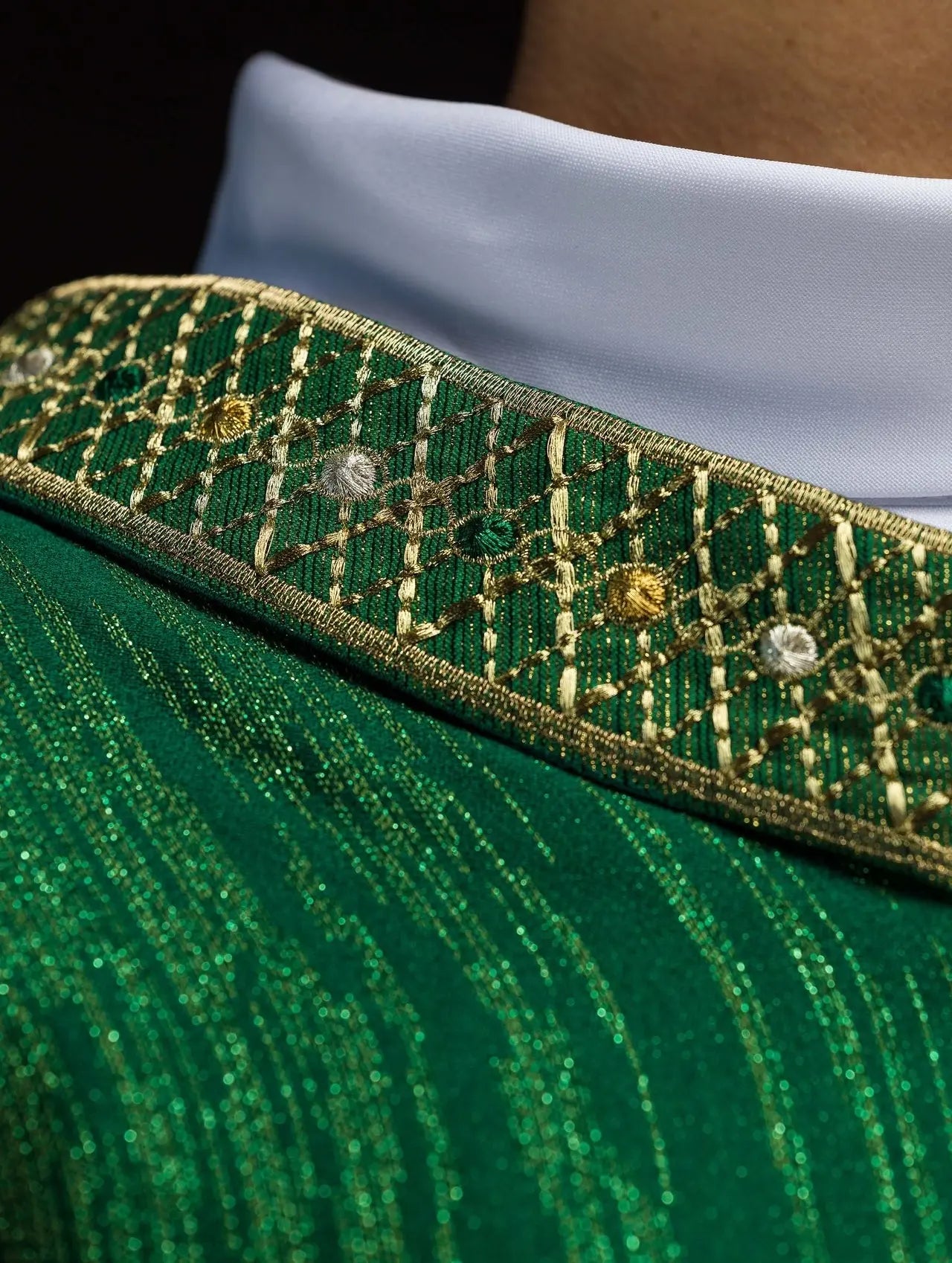 Green Chasuble with Embroidered Belt and Collar