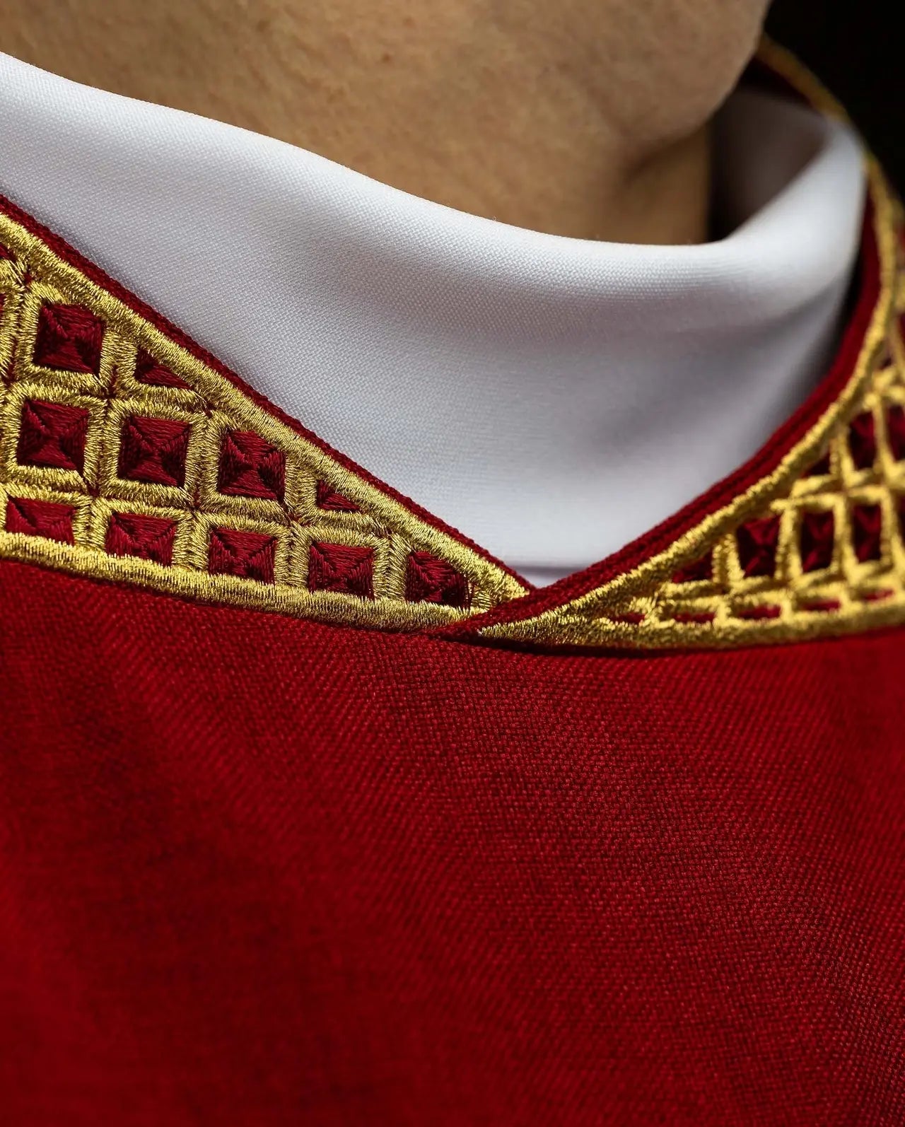 Red Dalmatic with Gold Cross Embroidery