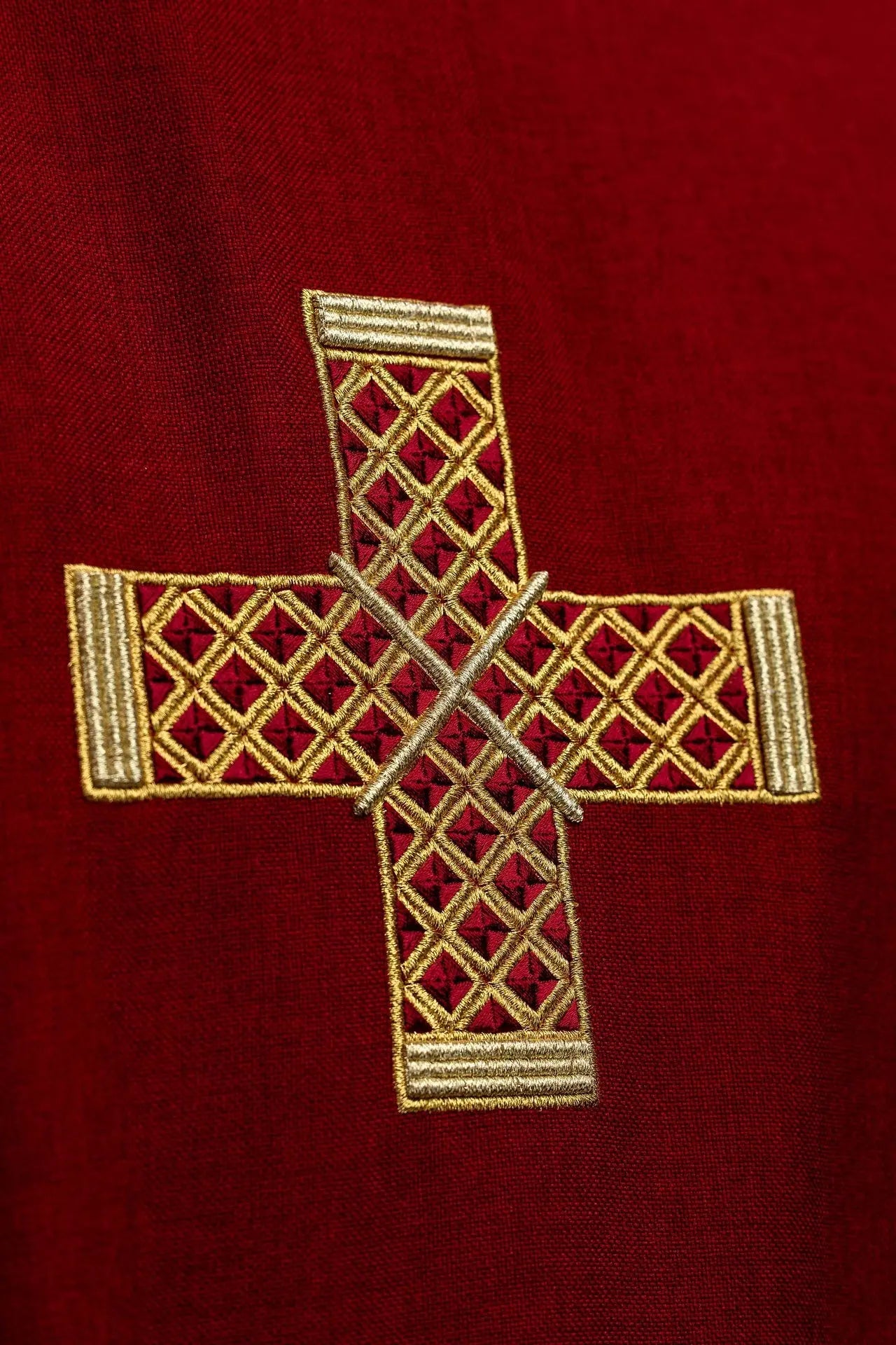 Red Dalmatic with Gold Cross Embroidery