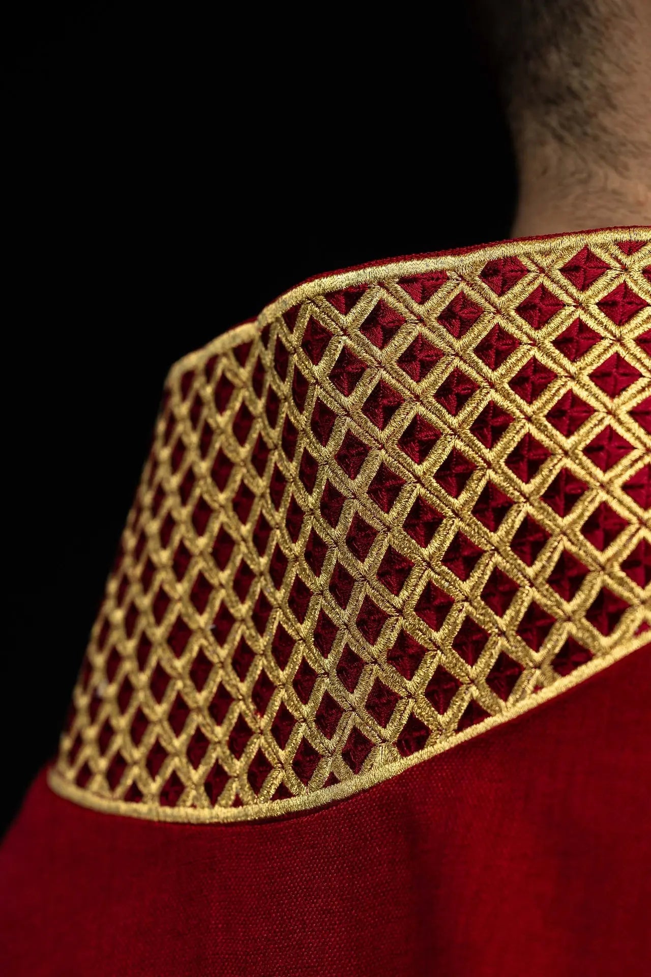 Red Dalmatic with Gold Cross Embroidery