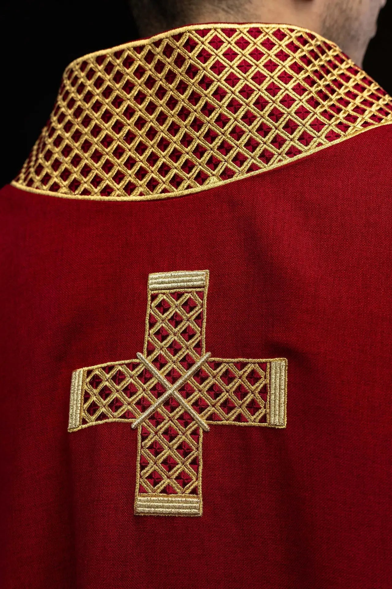 Red Dalmatic with Gold Cross Embroidery
