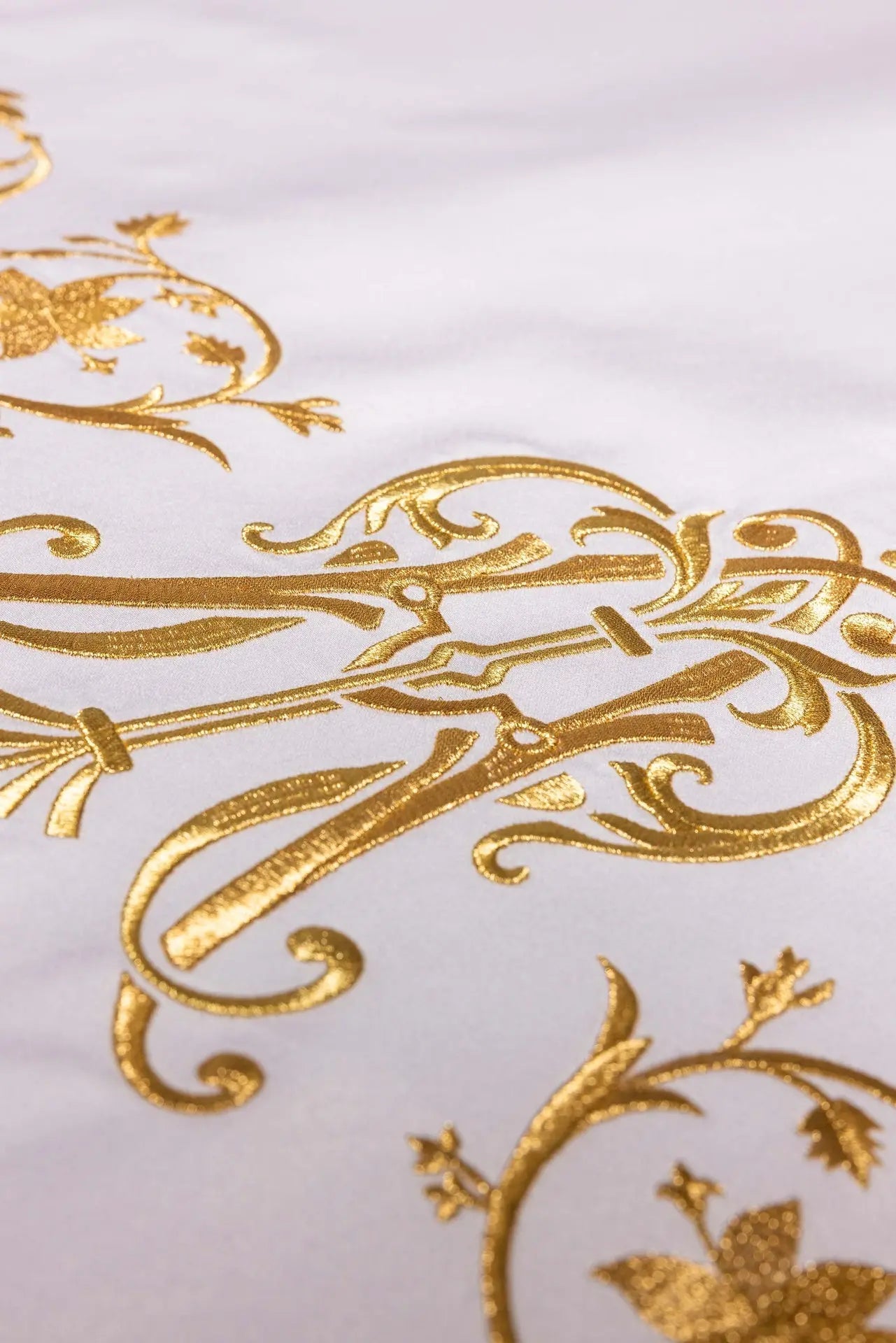 Altar Cloth with Gold Marian Monogram Embroidery