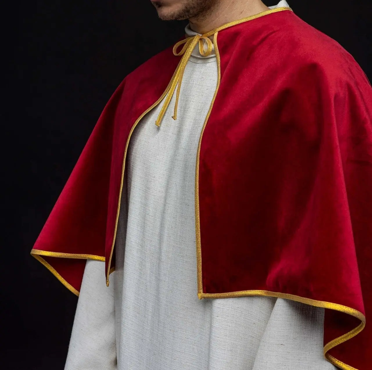 Velvet Red Altar Server Cape with Tie Closure