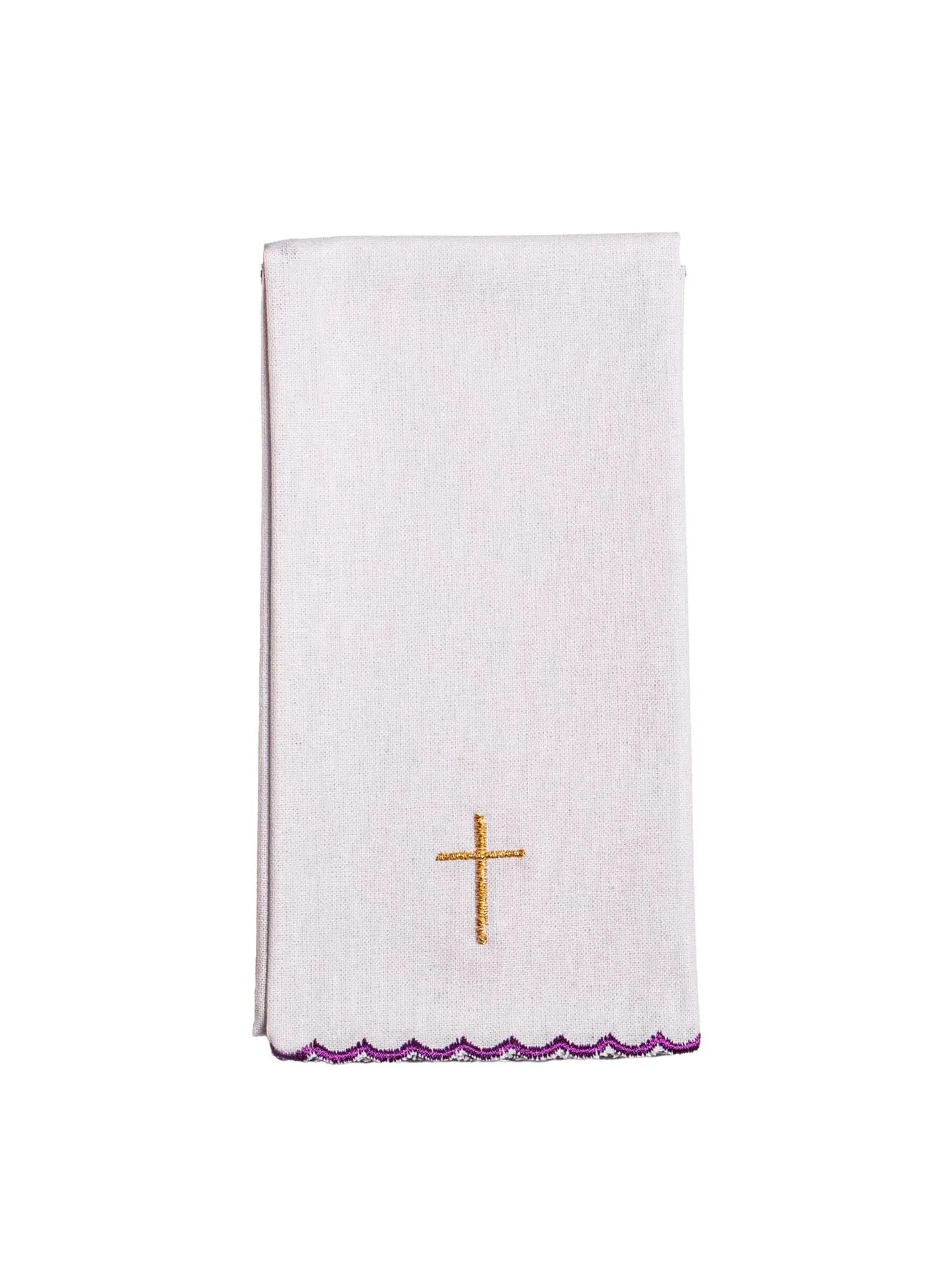Chalice linen embroidered Stations of the Cross