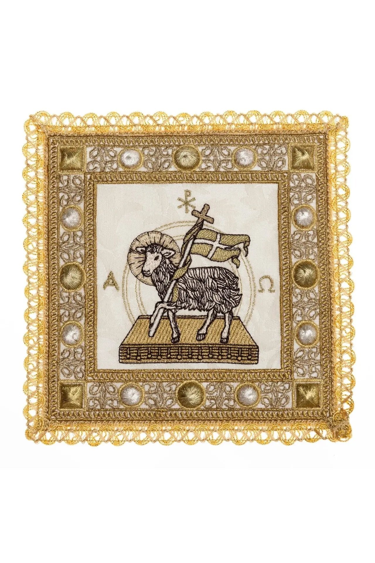 Easter Chalice Linen Set with Lamb Motif