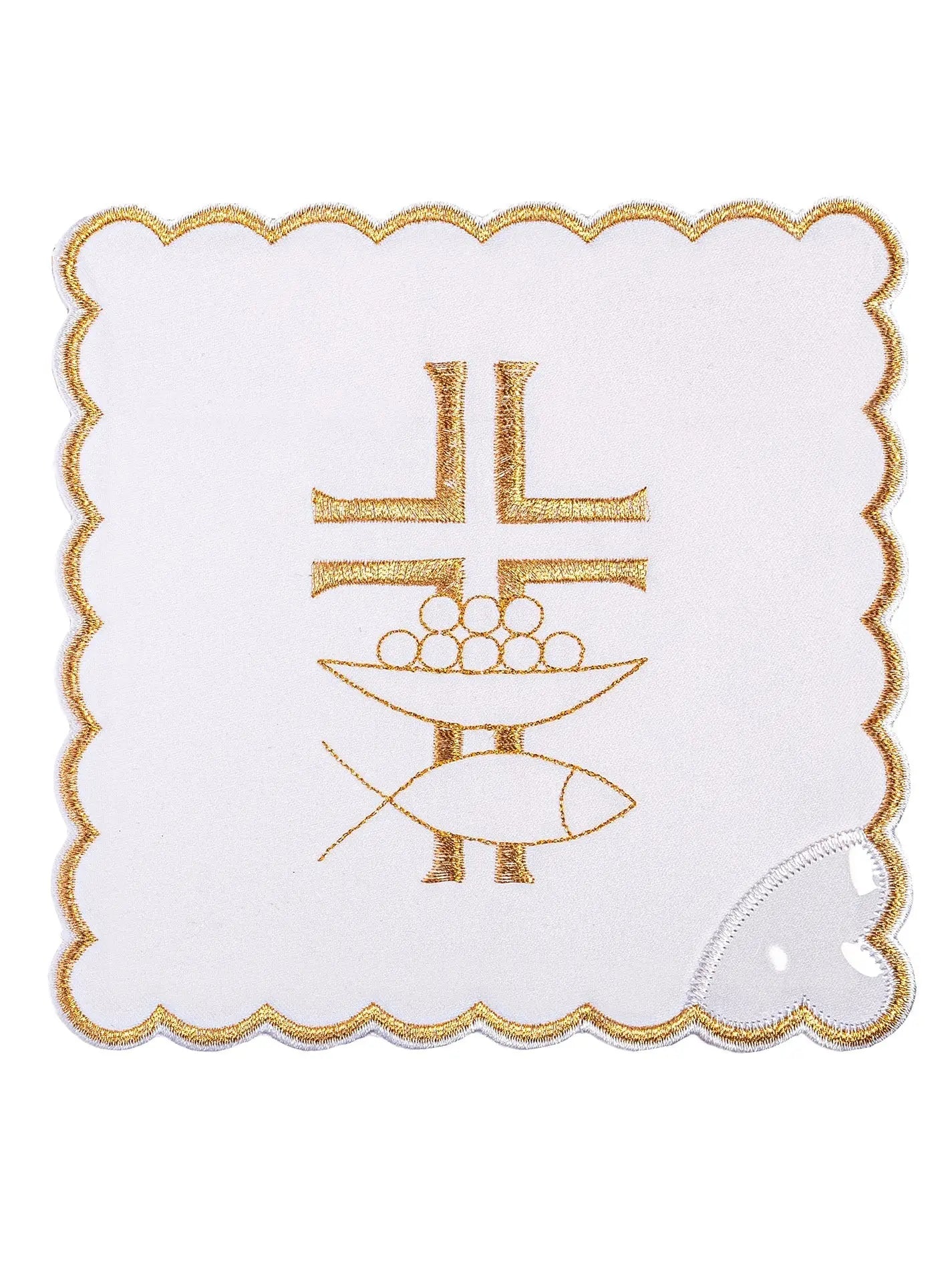 Embroidered Chalice Linen Set: Gold Eucharistic Cross
