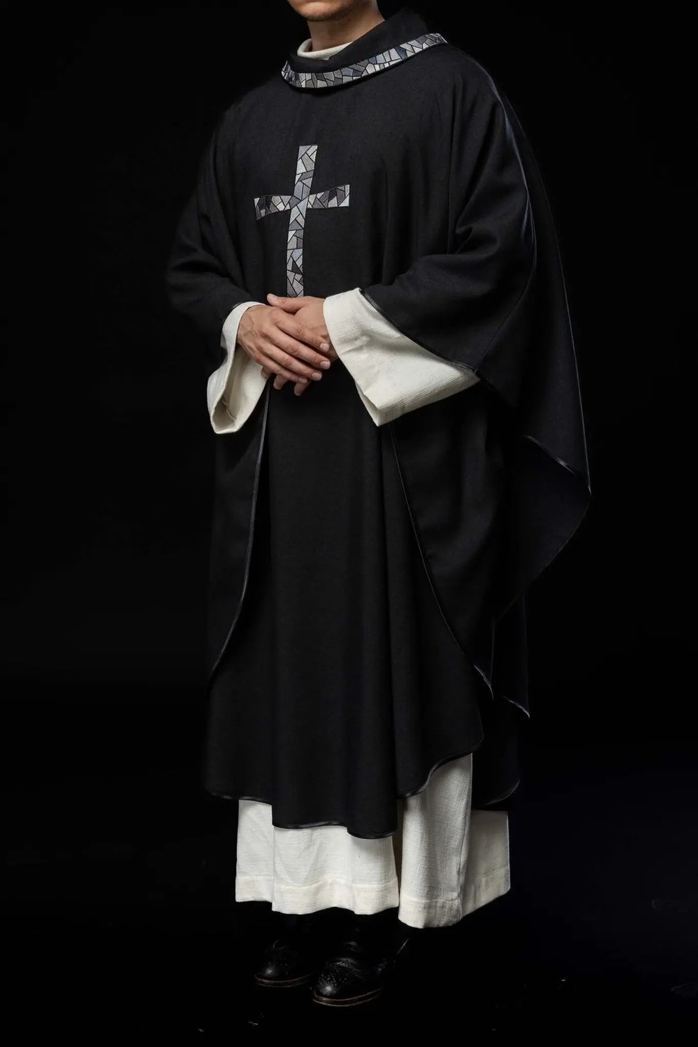 Black chasuble with mosaic cross