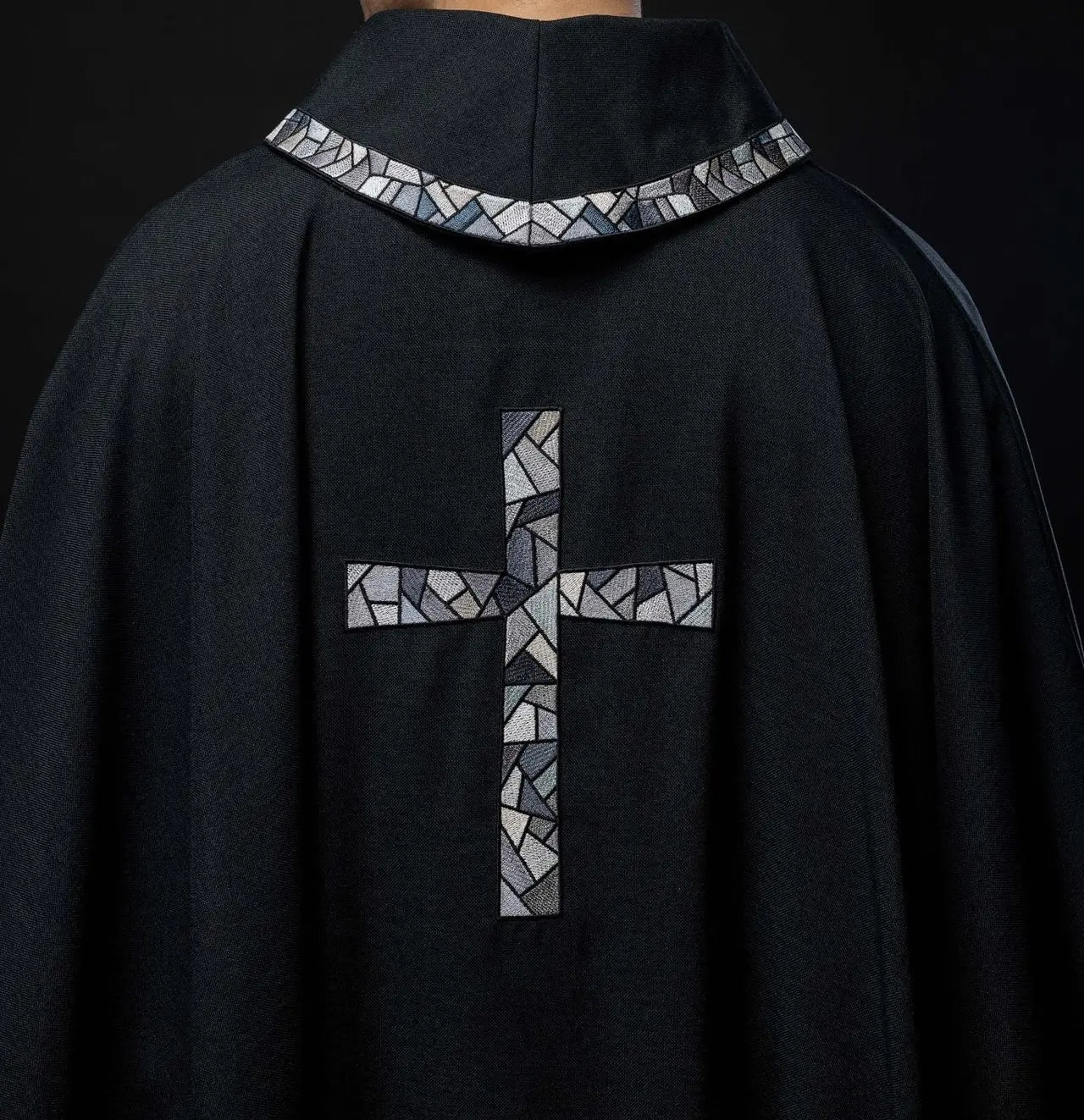 Black chasuble with mosaic cross