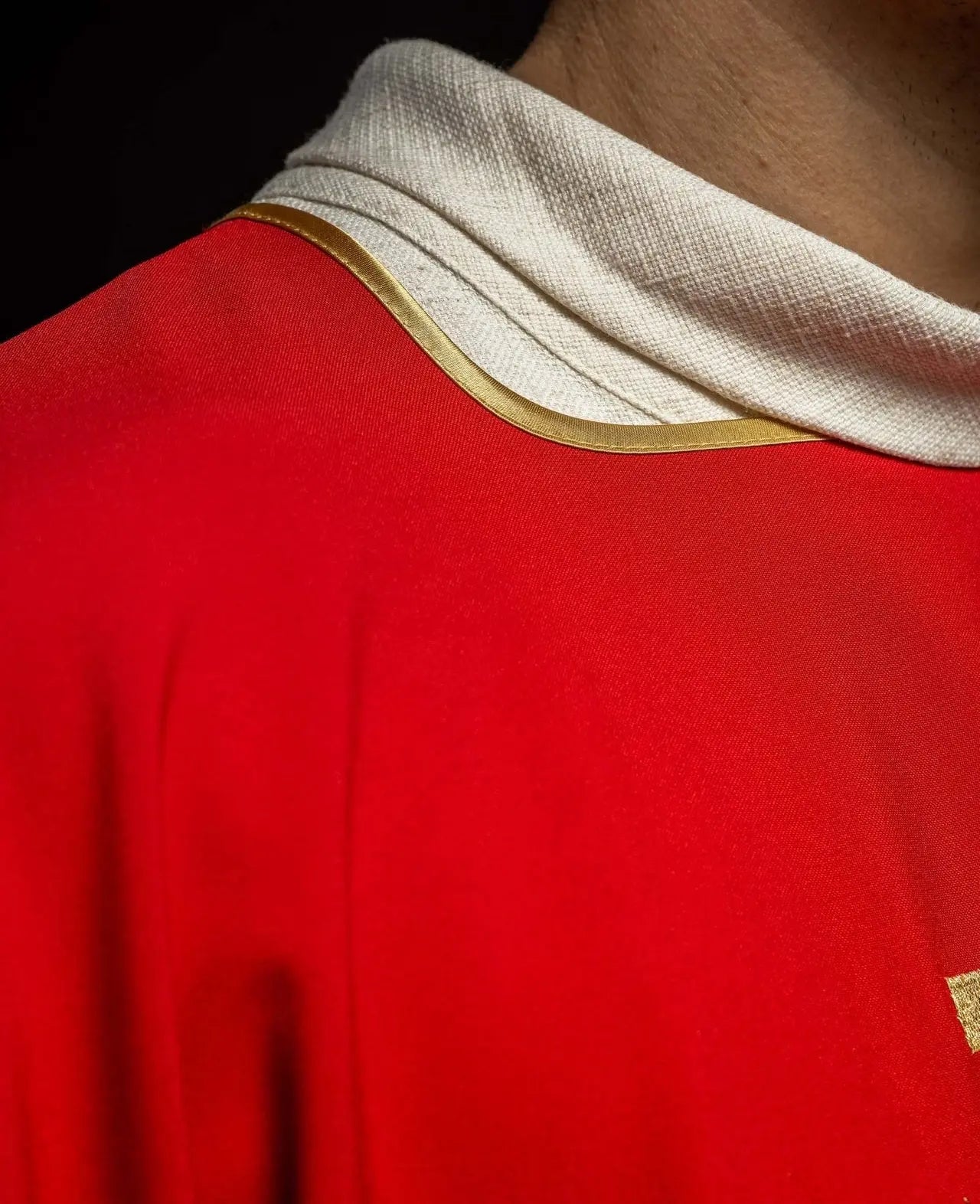 Red Dalmatic with Golden Pax Cross Embroidery